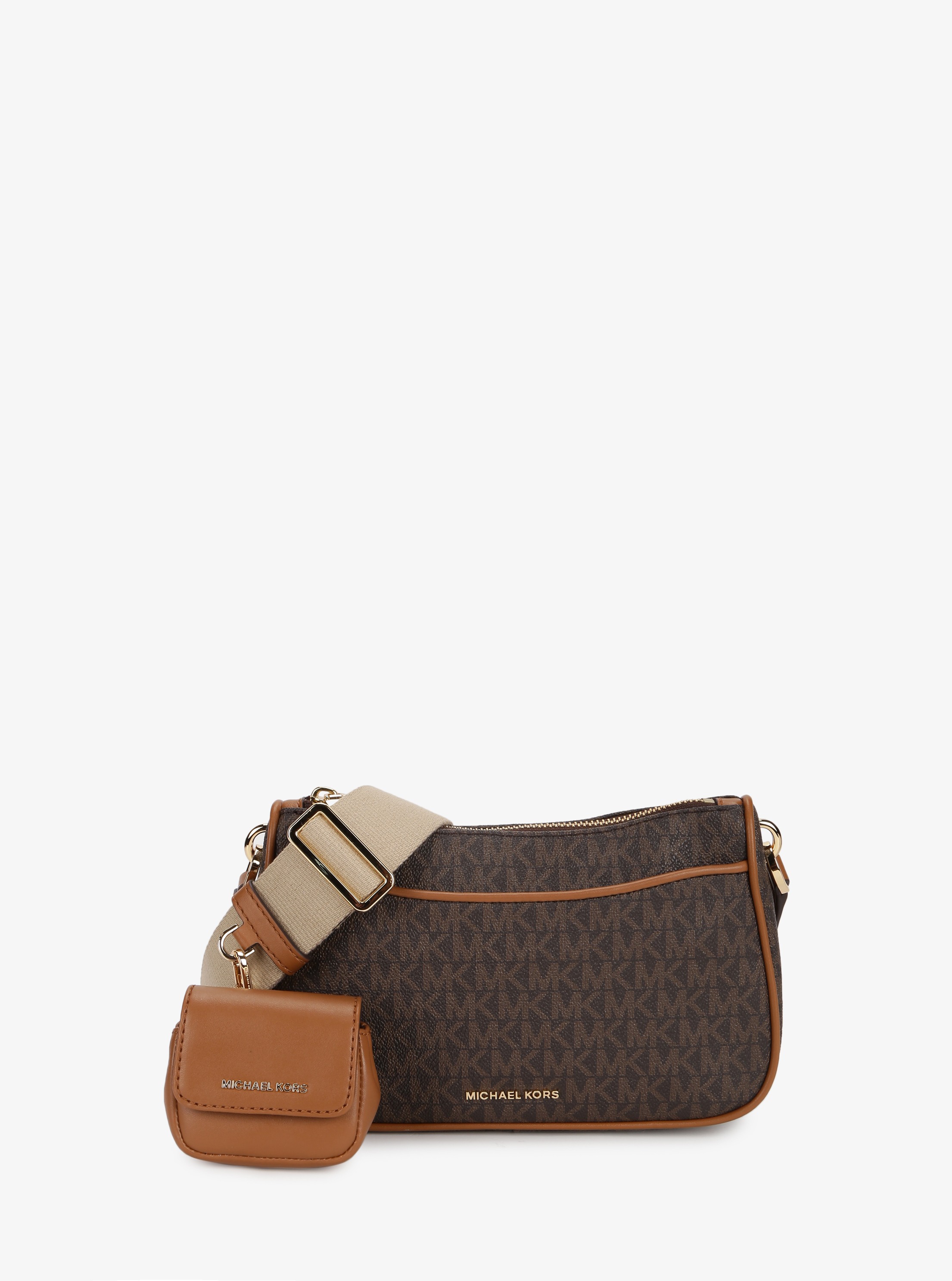 Michael Kors Women BRN/ACORN MD TZ PCH XBODY W STRAP
