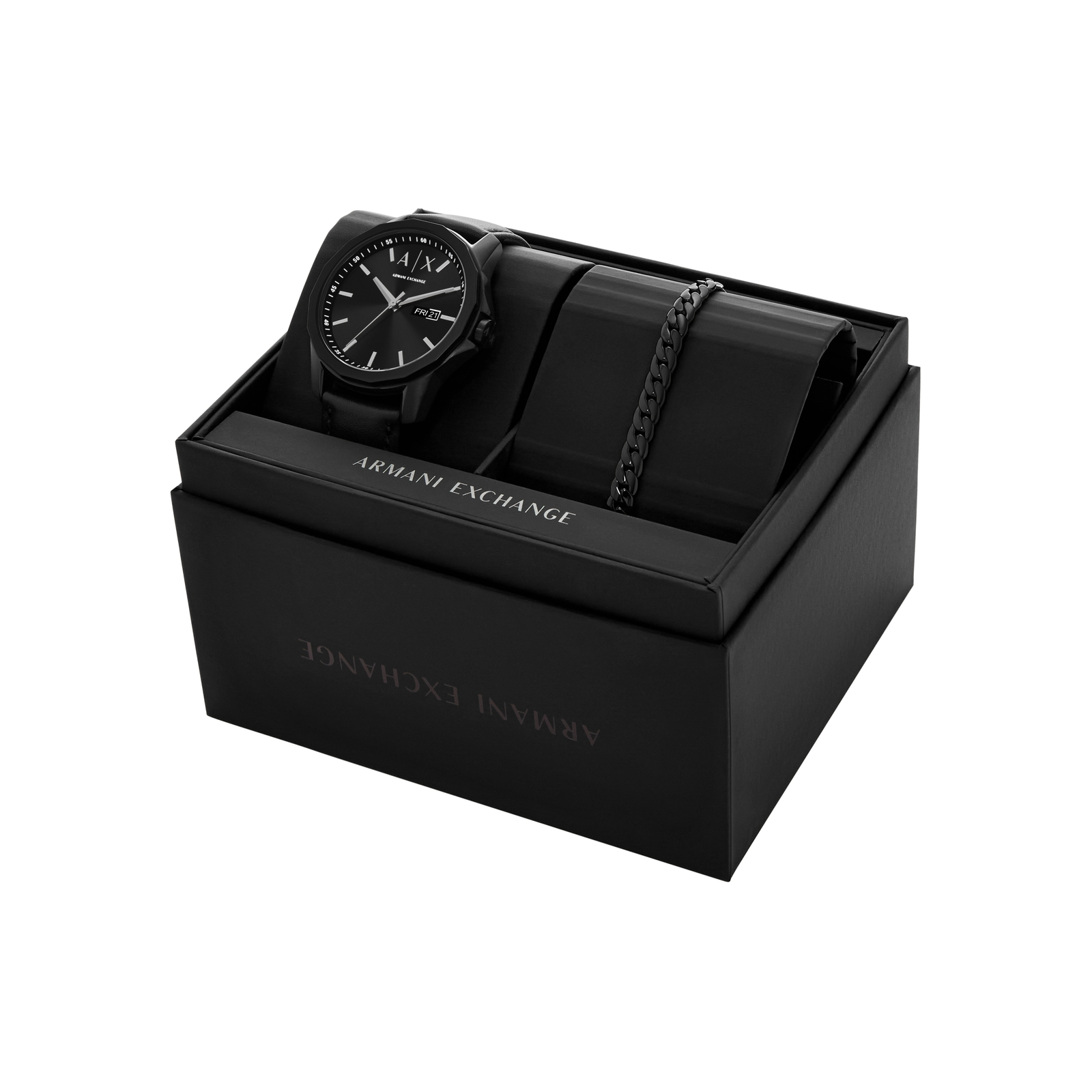 Armani Exchange Black Watch AX7147SET
