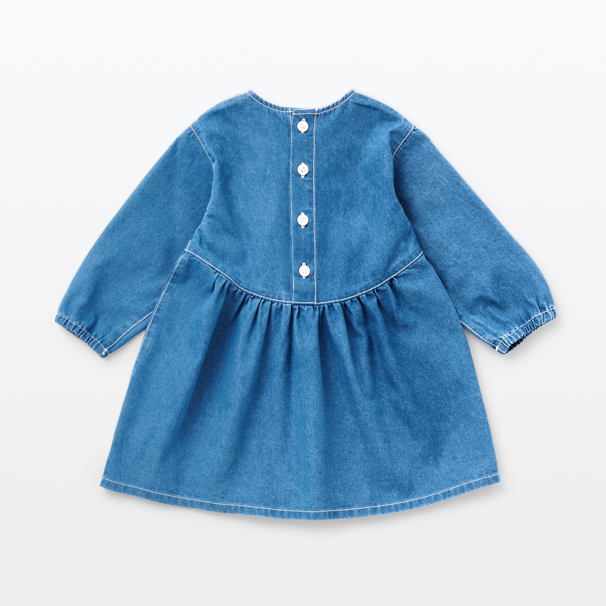 Washed denim shirt dress(Baby)