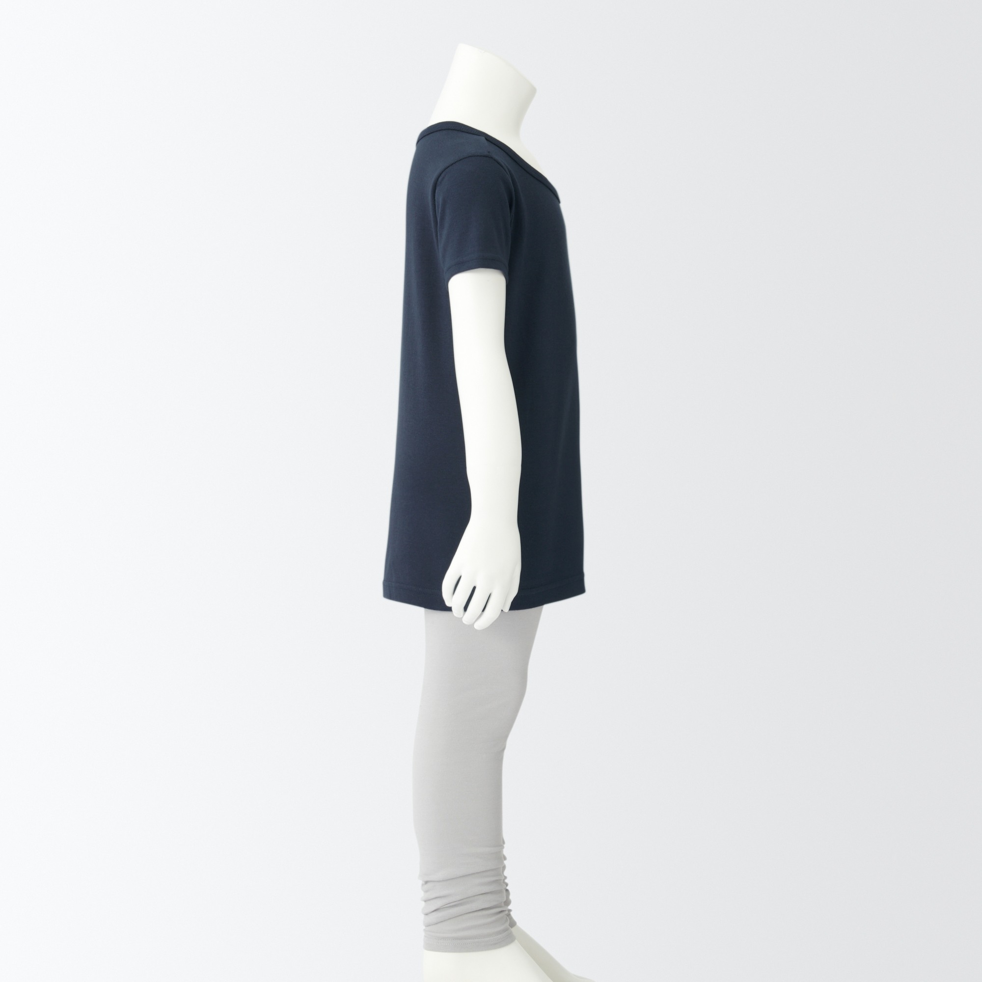 MUJI | Rib Knit Short Sleeve T-Shirt (Kids)