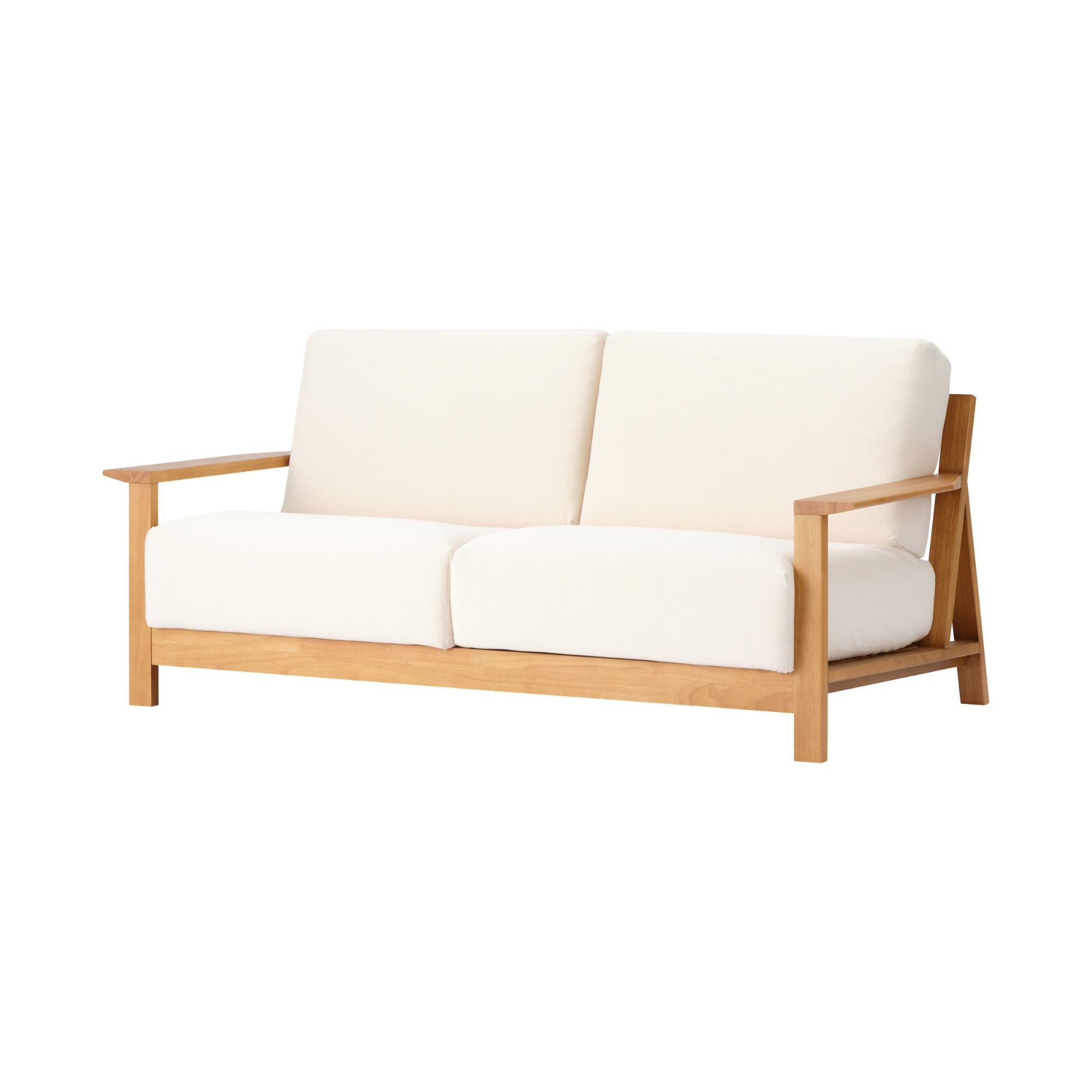 [A]WOODEN SOFA 2.5SEATER
