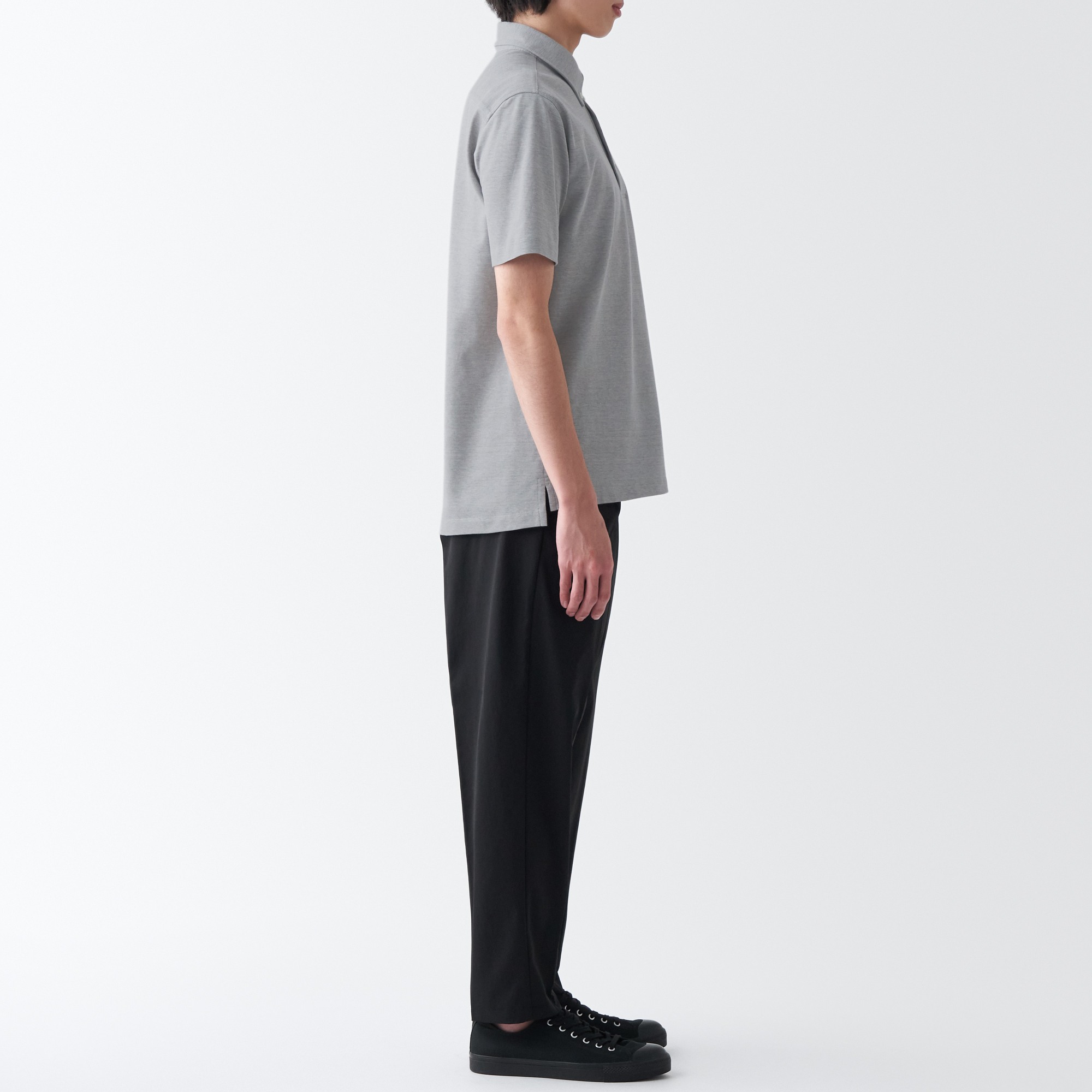 MUJI | Cool touch pique button down polo shirt