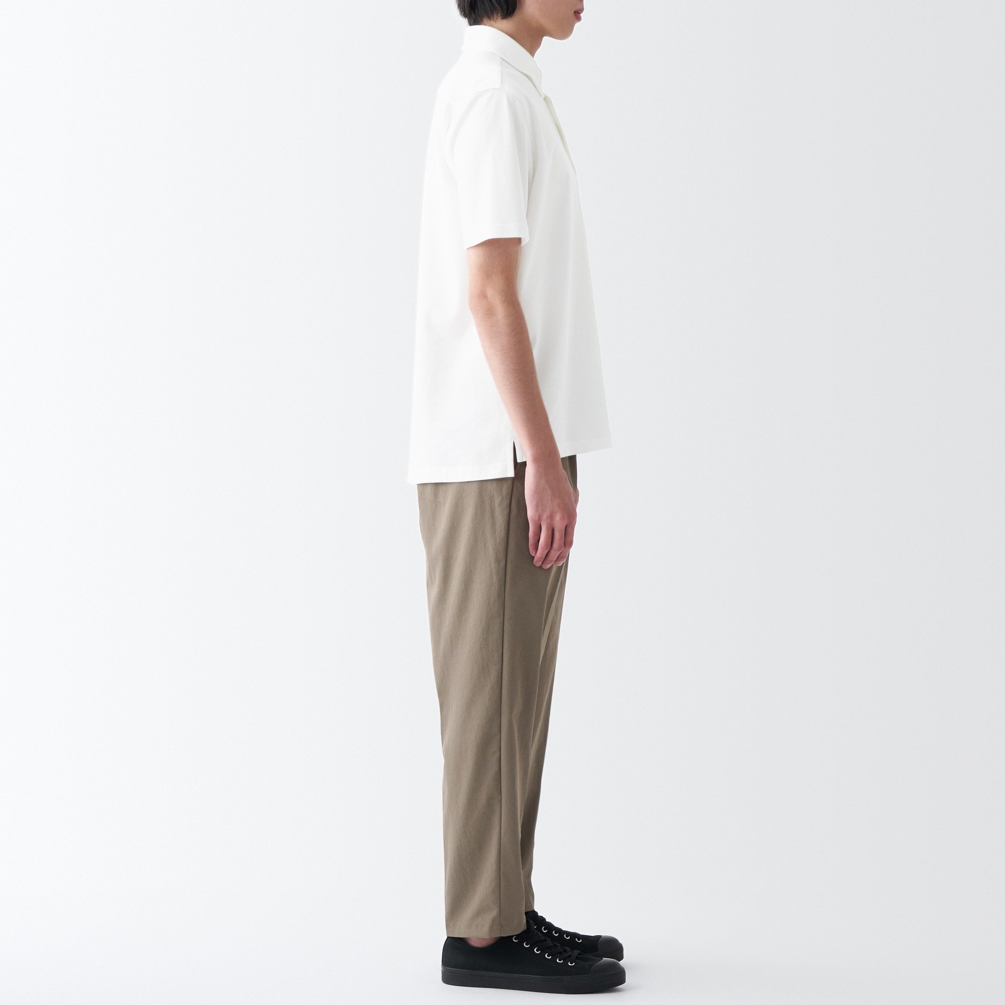 Cool touch pique button down polo shirt