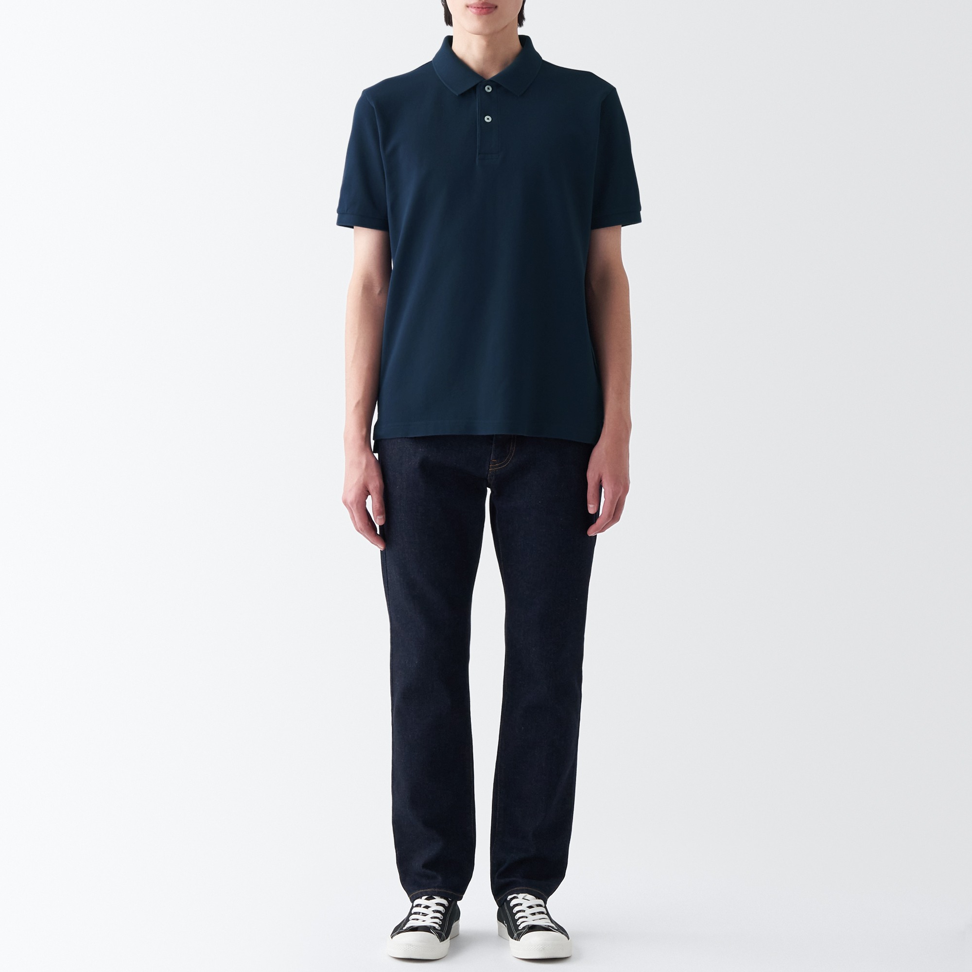 Washed pique  polo shirt