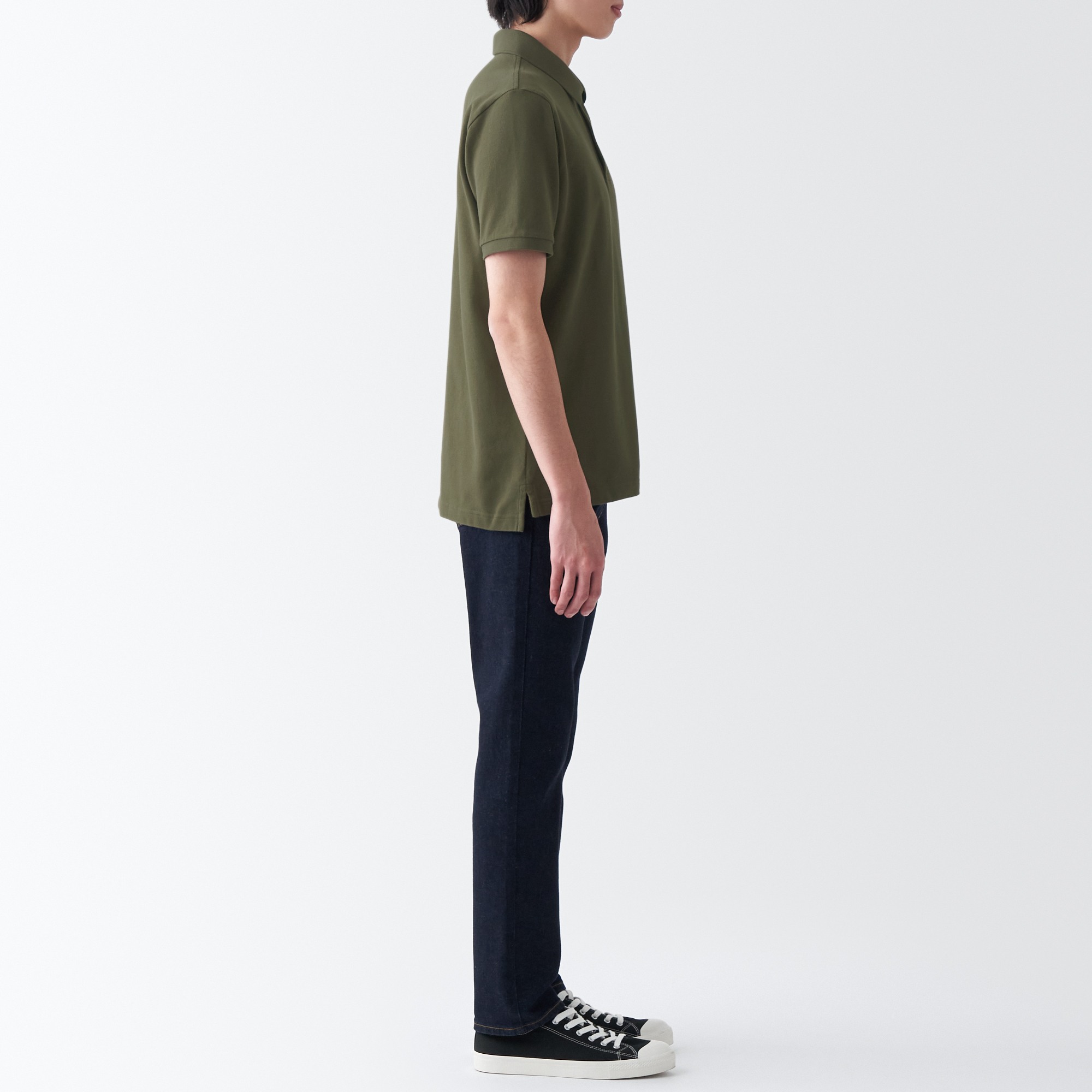 MUJI | Washed pique  polo shirt