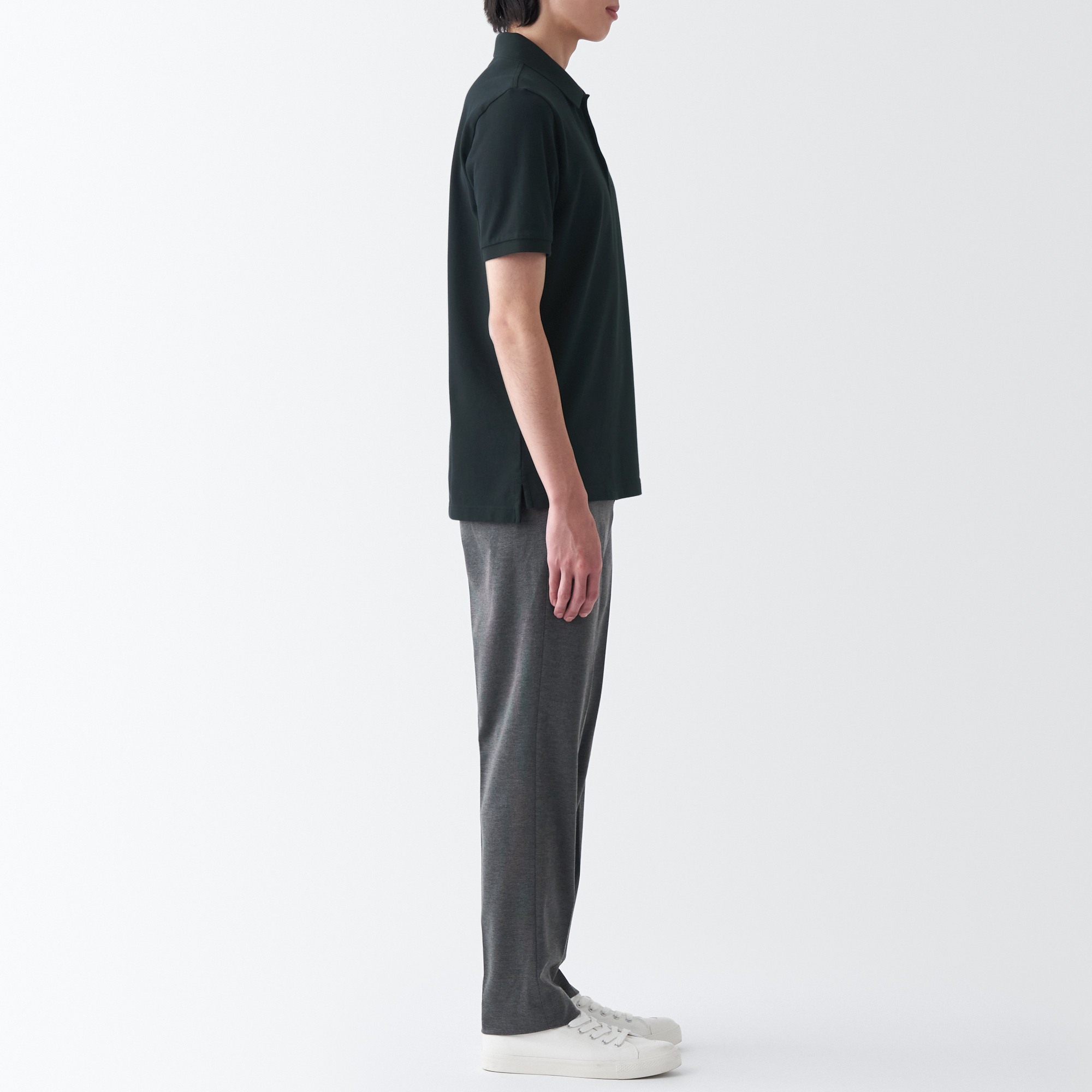 Washed pique polo shirt