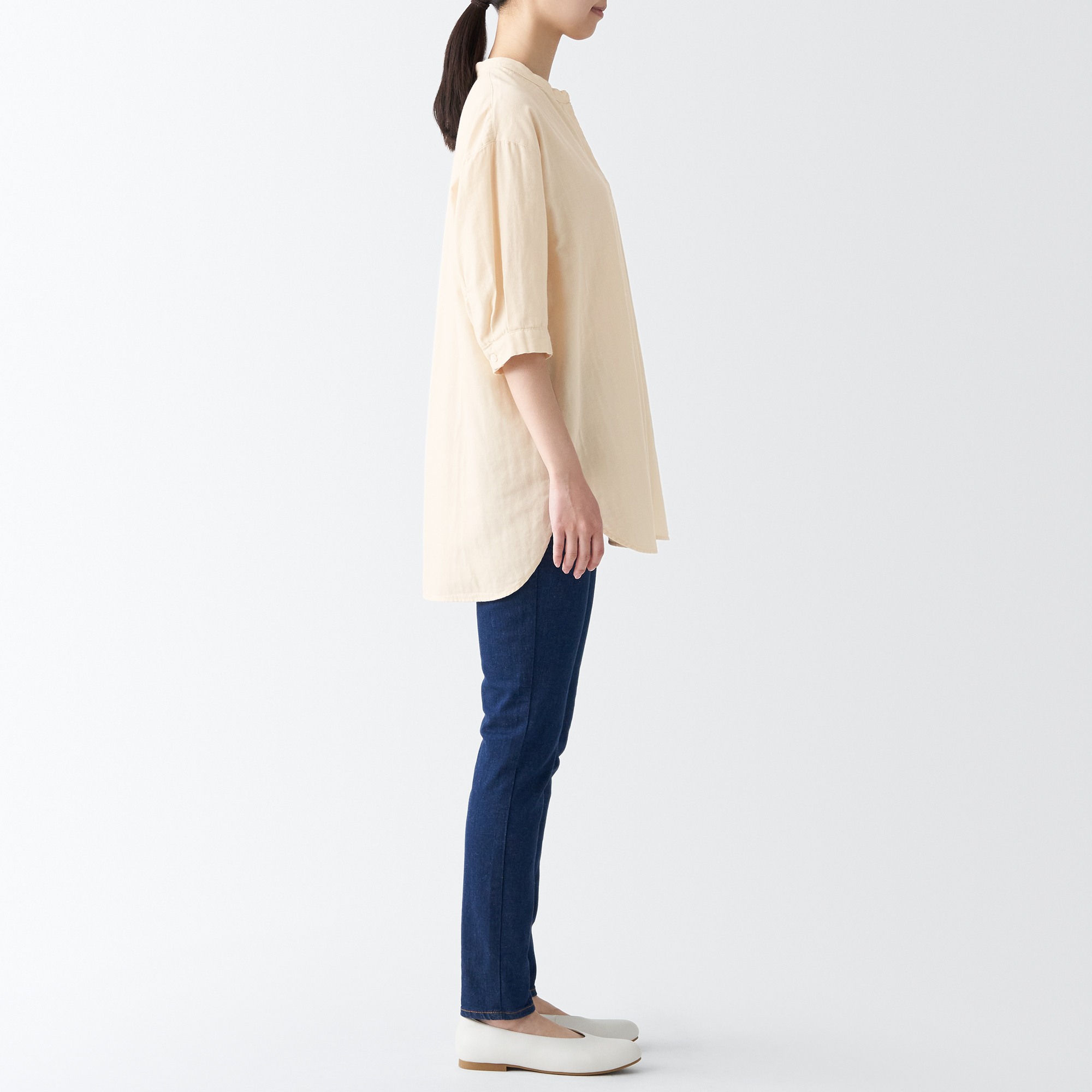 MUJI | Double gauze 1/2 sleeve tunic
