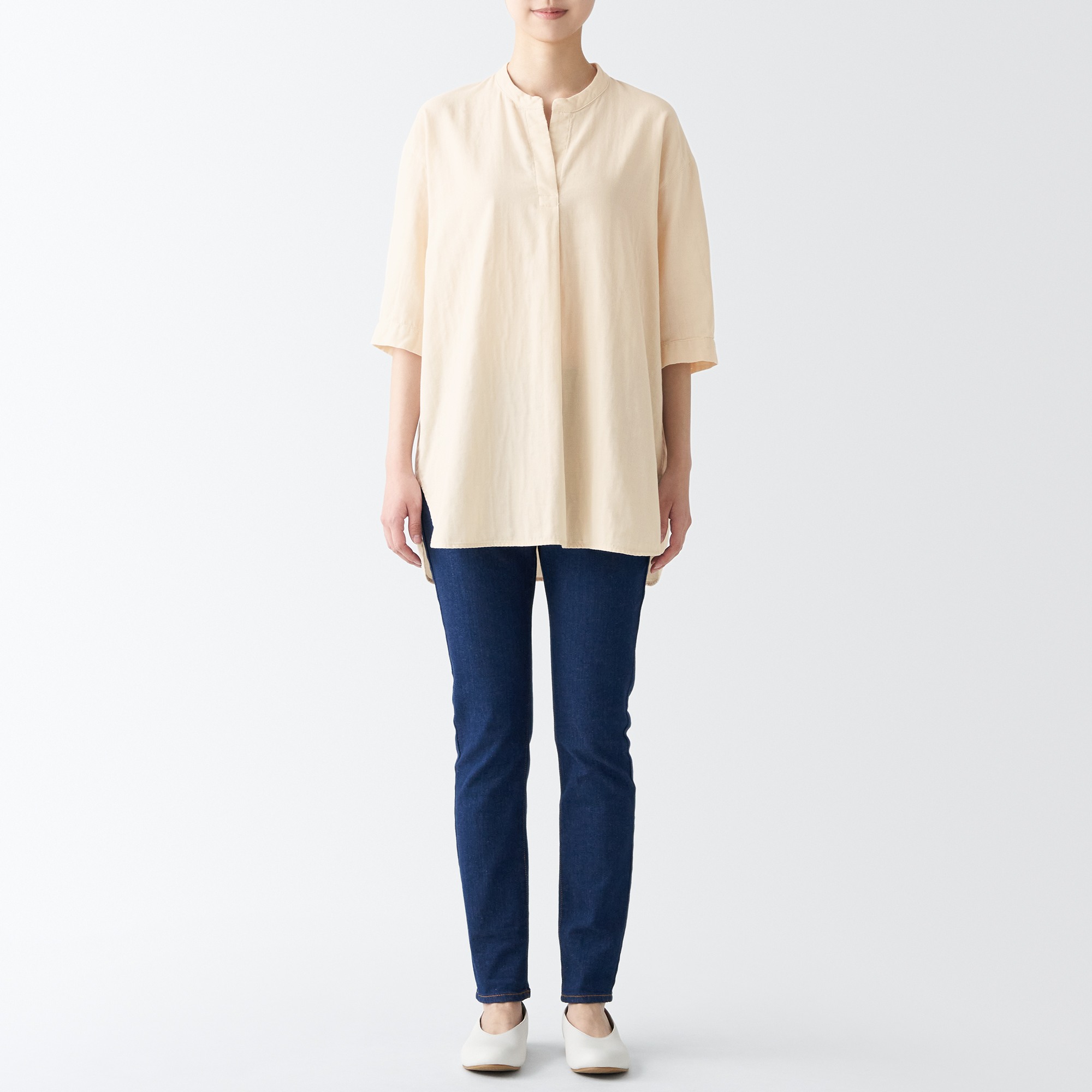 MUJI | Double gauze 1/2 sleeve tunic