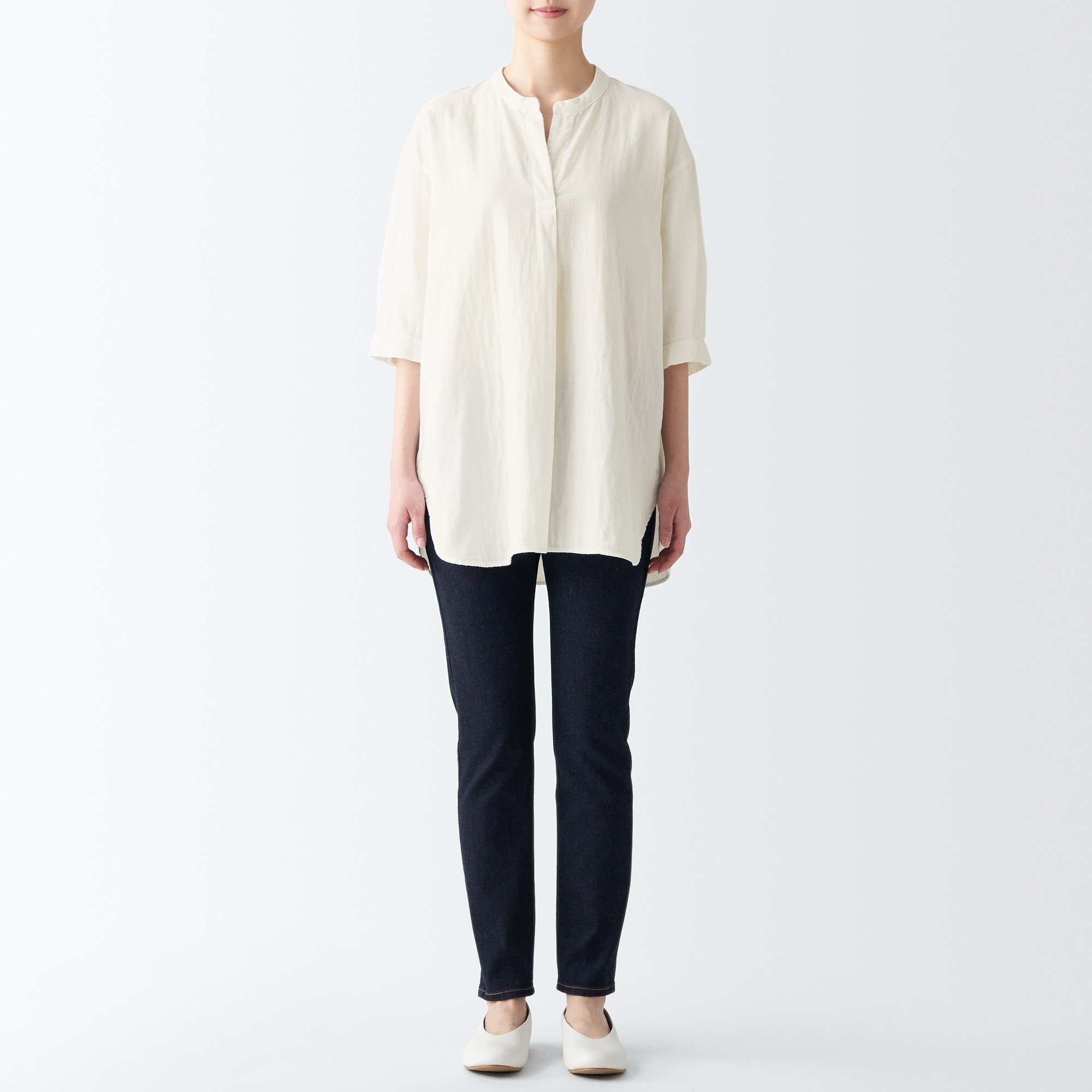 MUJI | Double gauze 1/2 sleeve tunic