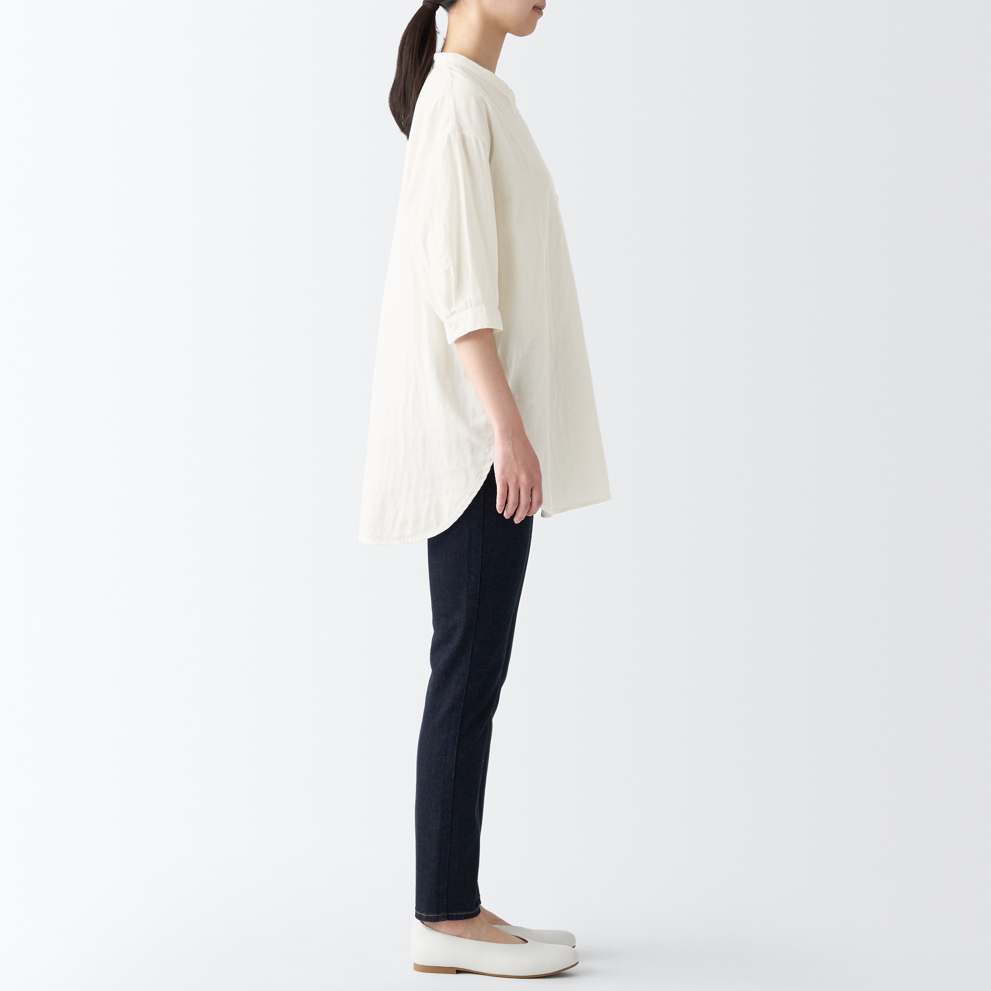 MUJI | Double gauze 1/2 sleeve tunic