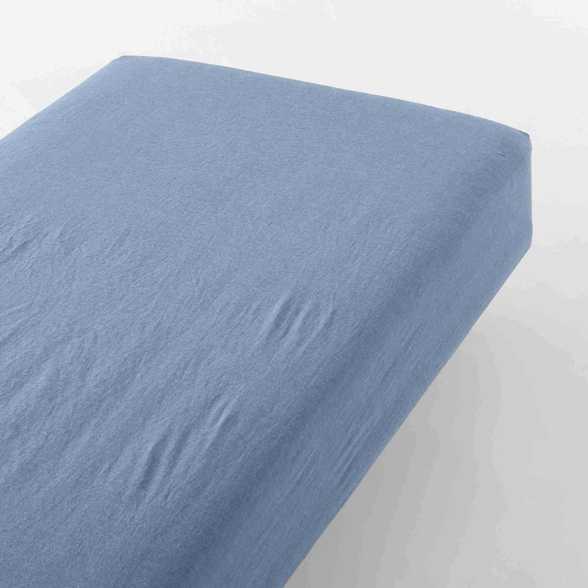 WASHED COTTON FITTED SHEET S