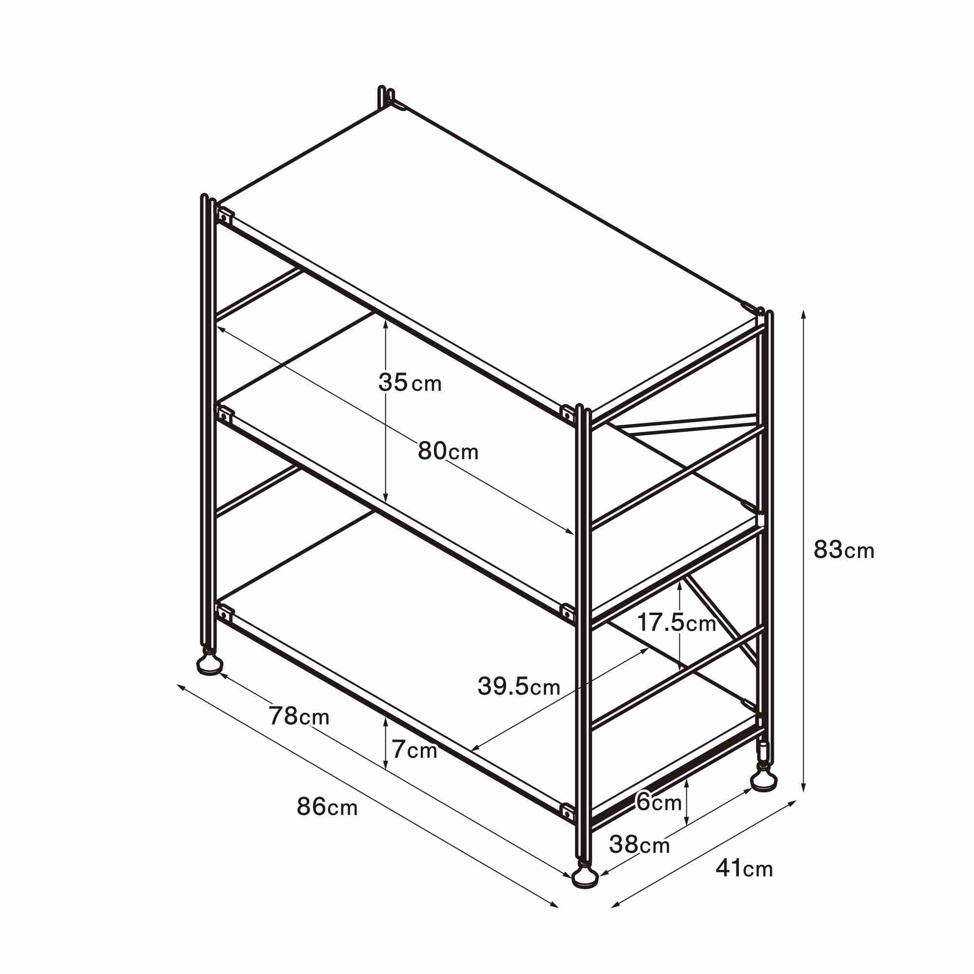 Stainless steel unit shelf Stainless steel shelf set Wide S