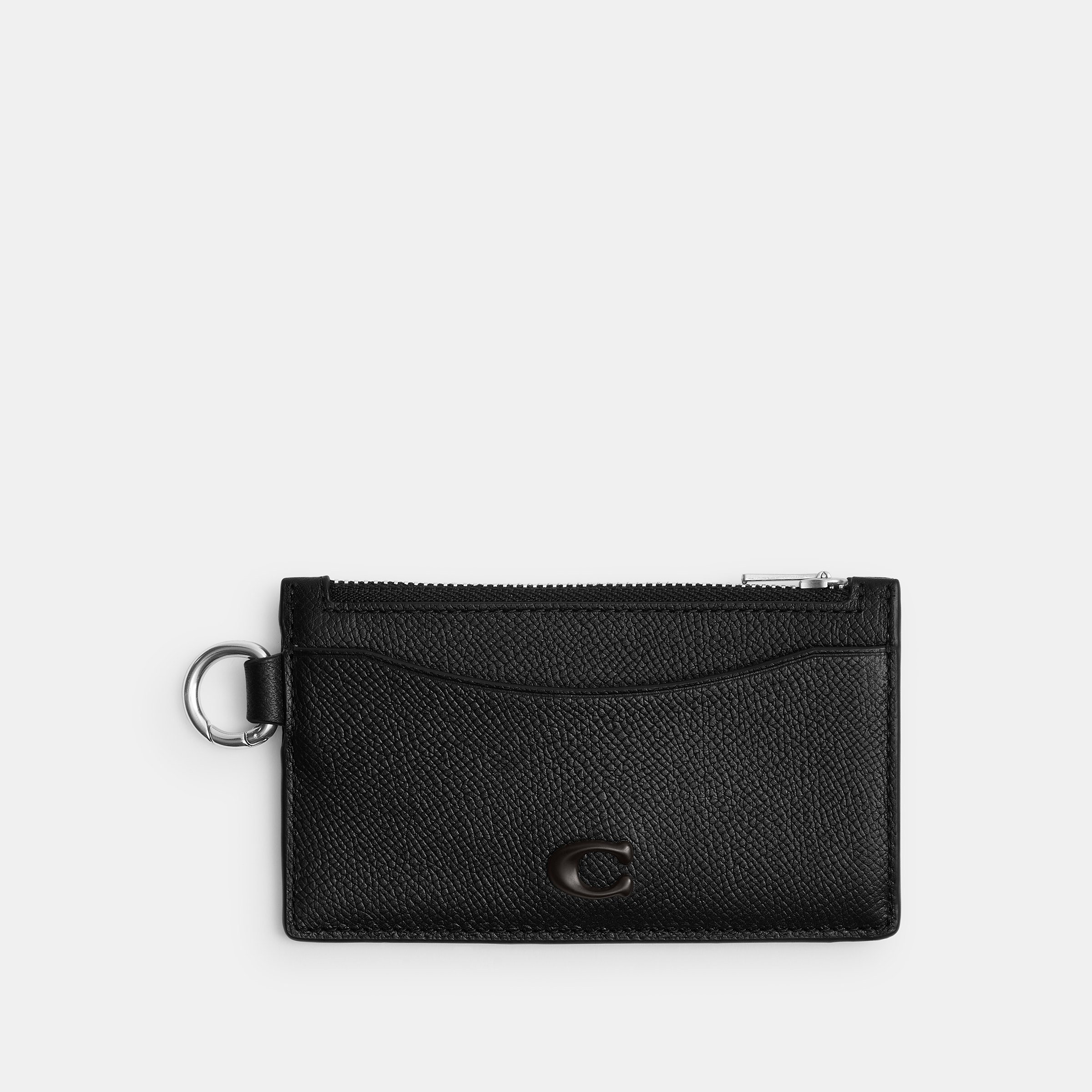 Zip Card Case In Crossgrain Leather