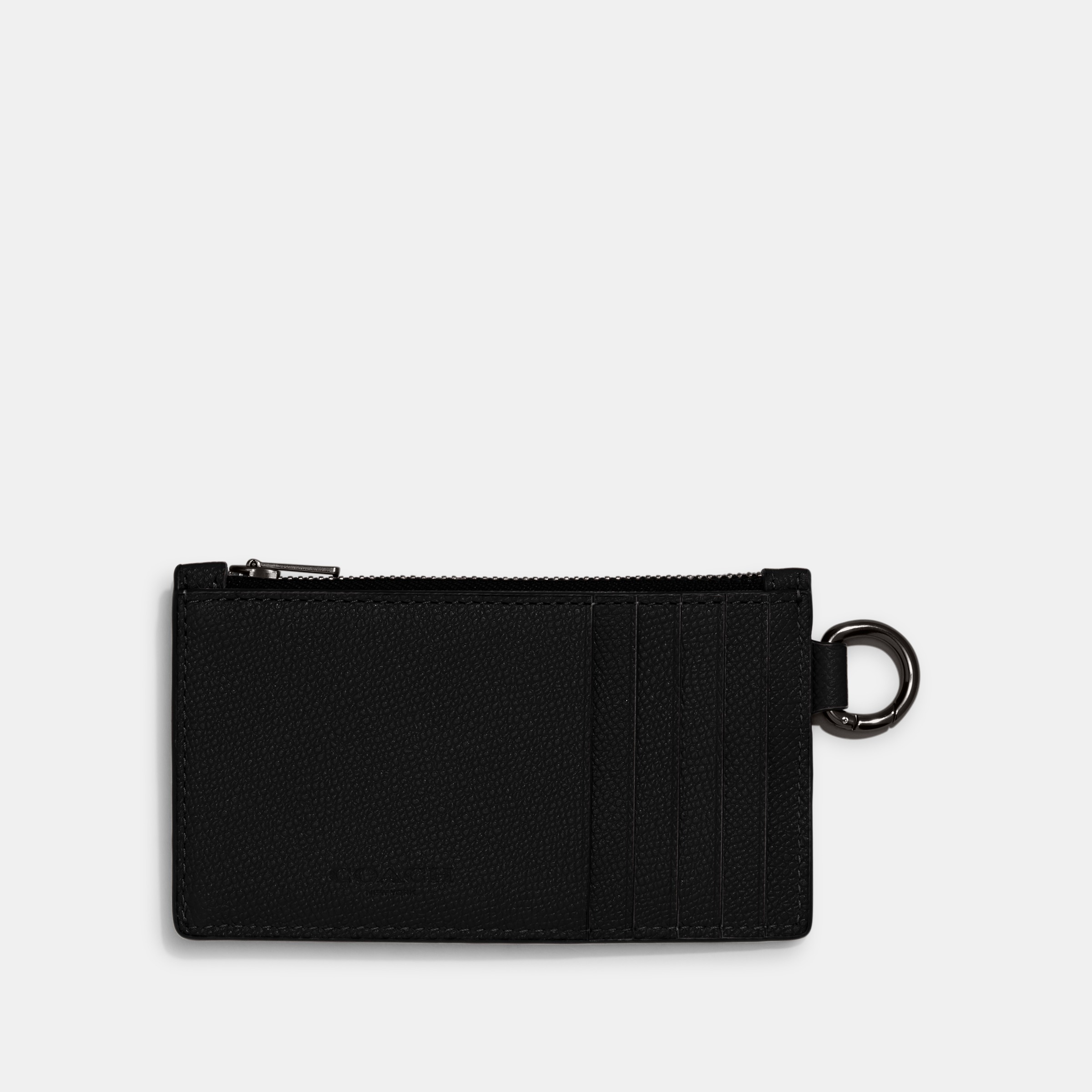Zip Card Case In Crossgrain Leather