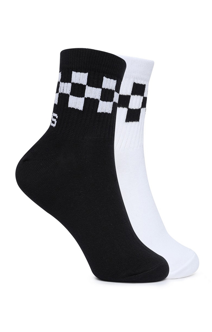 GAS | RETO IN Black & White Check Socks (Pack of 2)