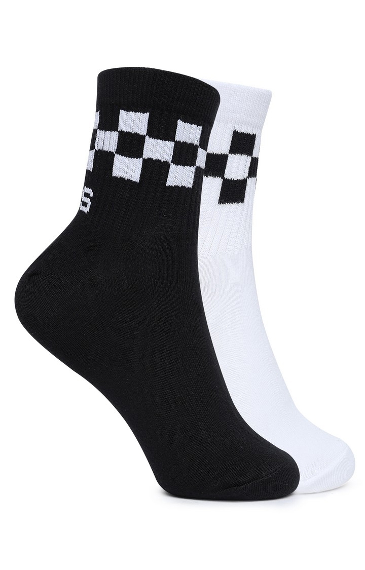 GAS | RETO IN Black & White Check Socks (Pack of 2)