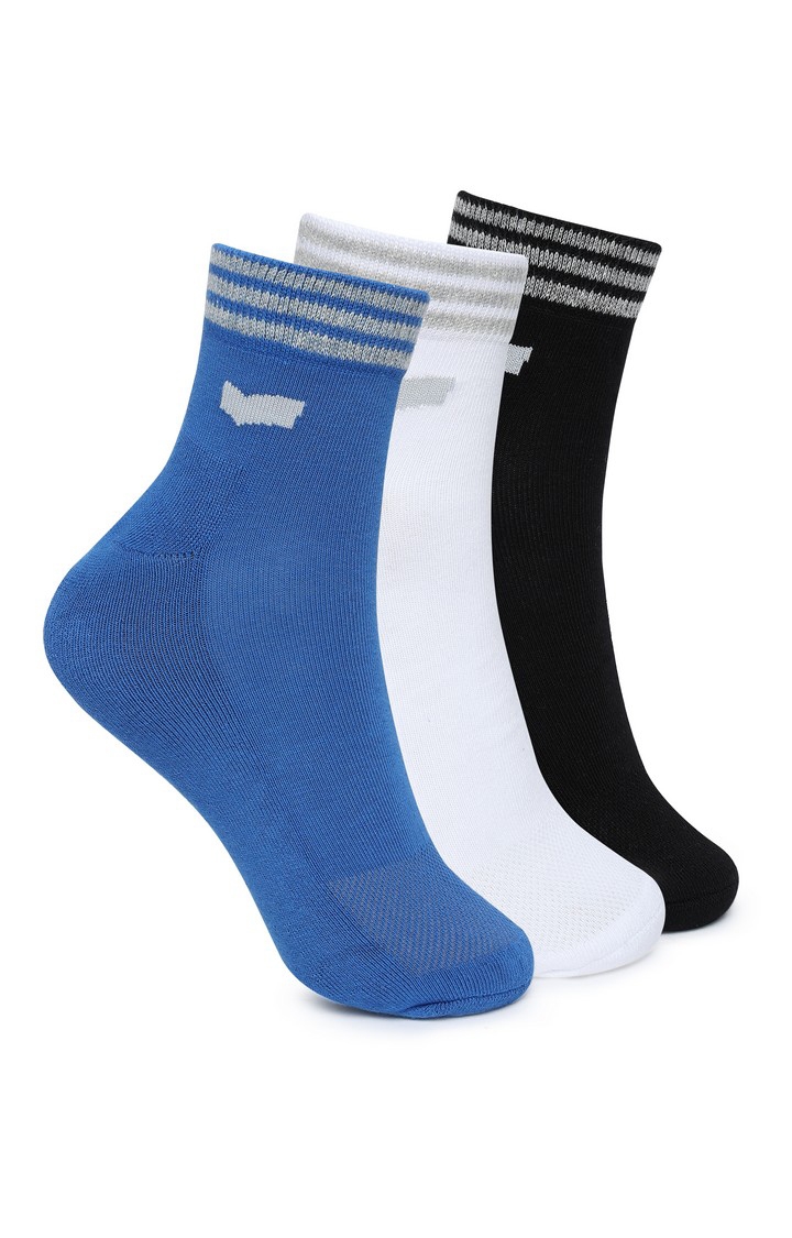 OHAN IN Black/White/Blue Stripe Socks (Pack of 3)