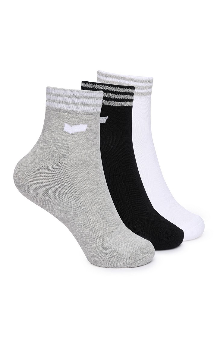 OHAN IN Black/White/Grey Stripe Socks (Pack of 3)