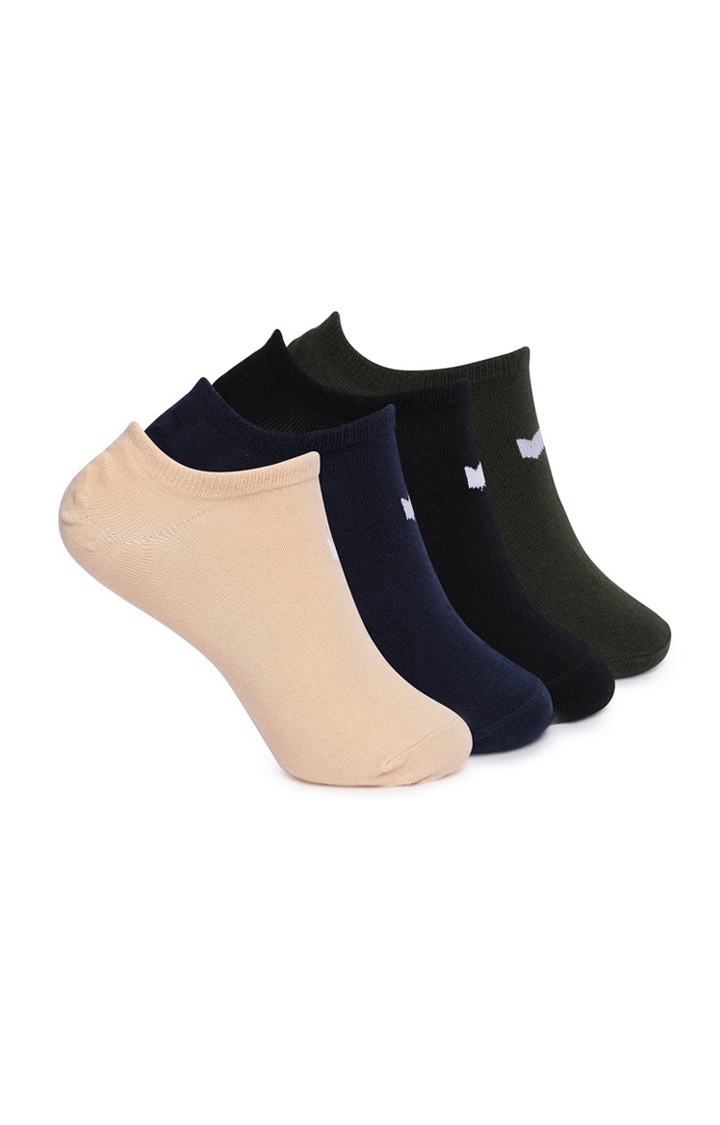 GAS | NATE IN Multi Colour Solid Socks (Pack of 4)