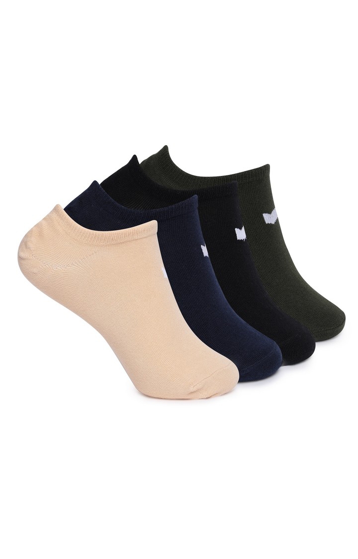 GAS | NATE IN Multi Colour Solid Socks (Pack of 4)