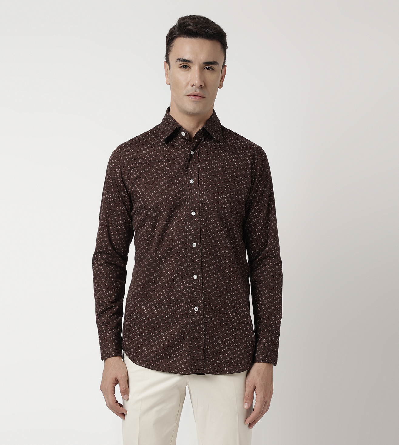 PURE COTTON PRINTED REGULAR FIT SHIRT