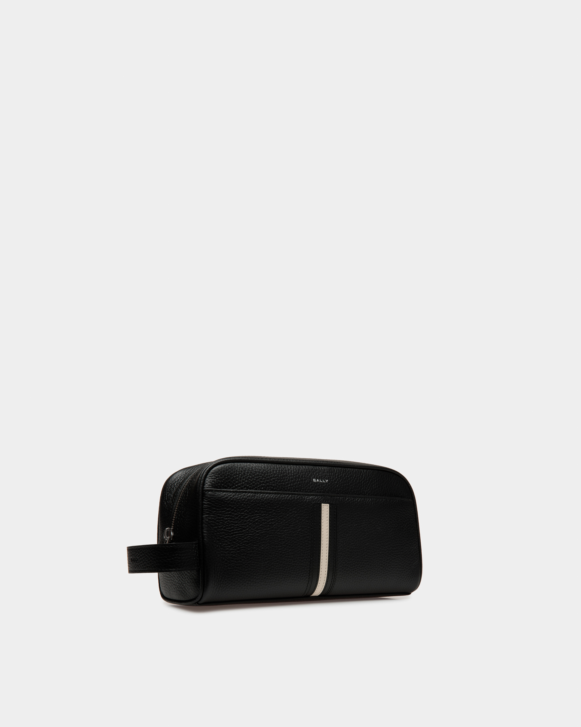 Ribbon Necessaire In Black Leather