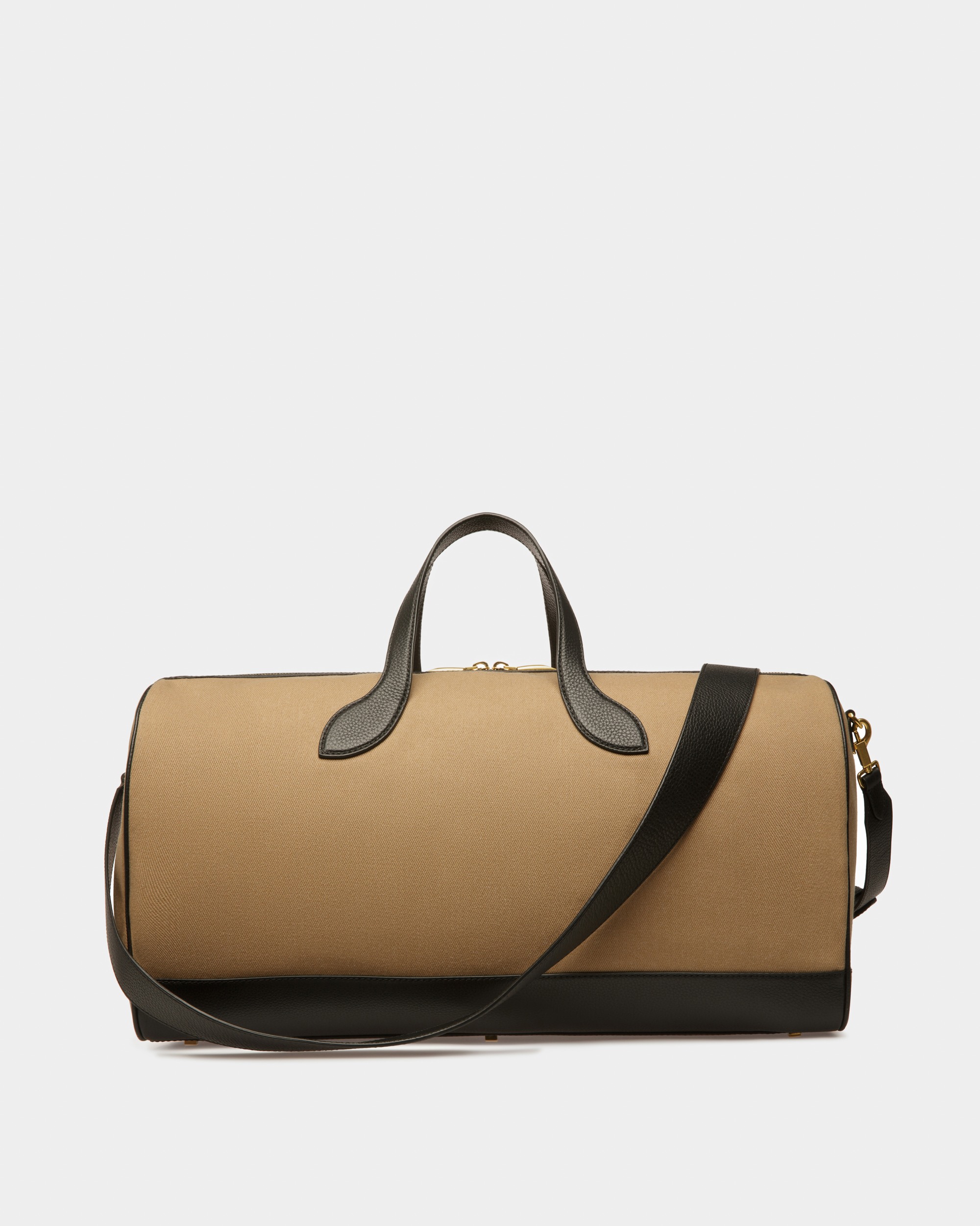 Bar Weekender In Sand And Black Fabric And Leather