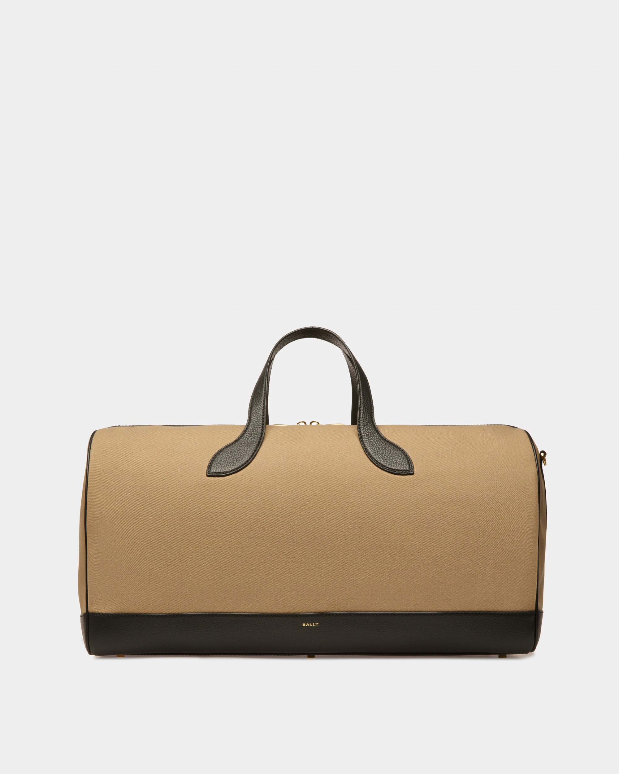 Bar Weekender In Sand And Black Fabric And Leather