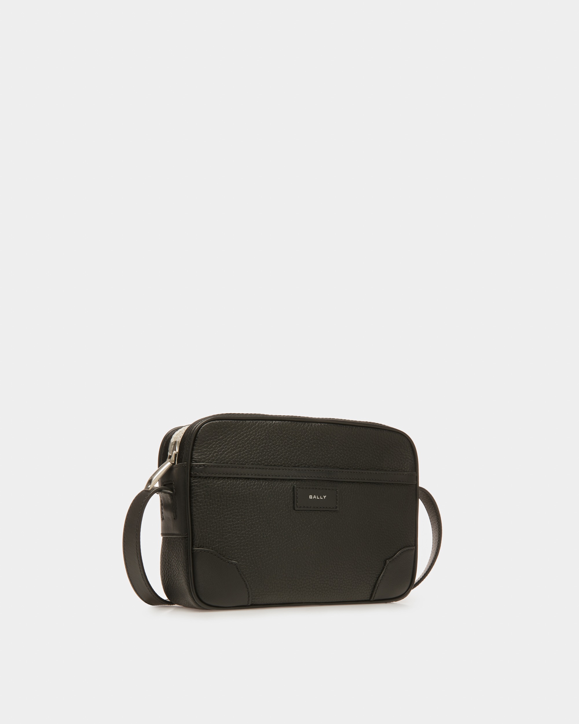 Ribbon Crossbody Bag In Black Leather