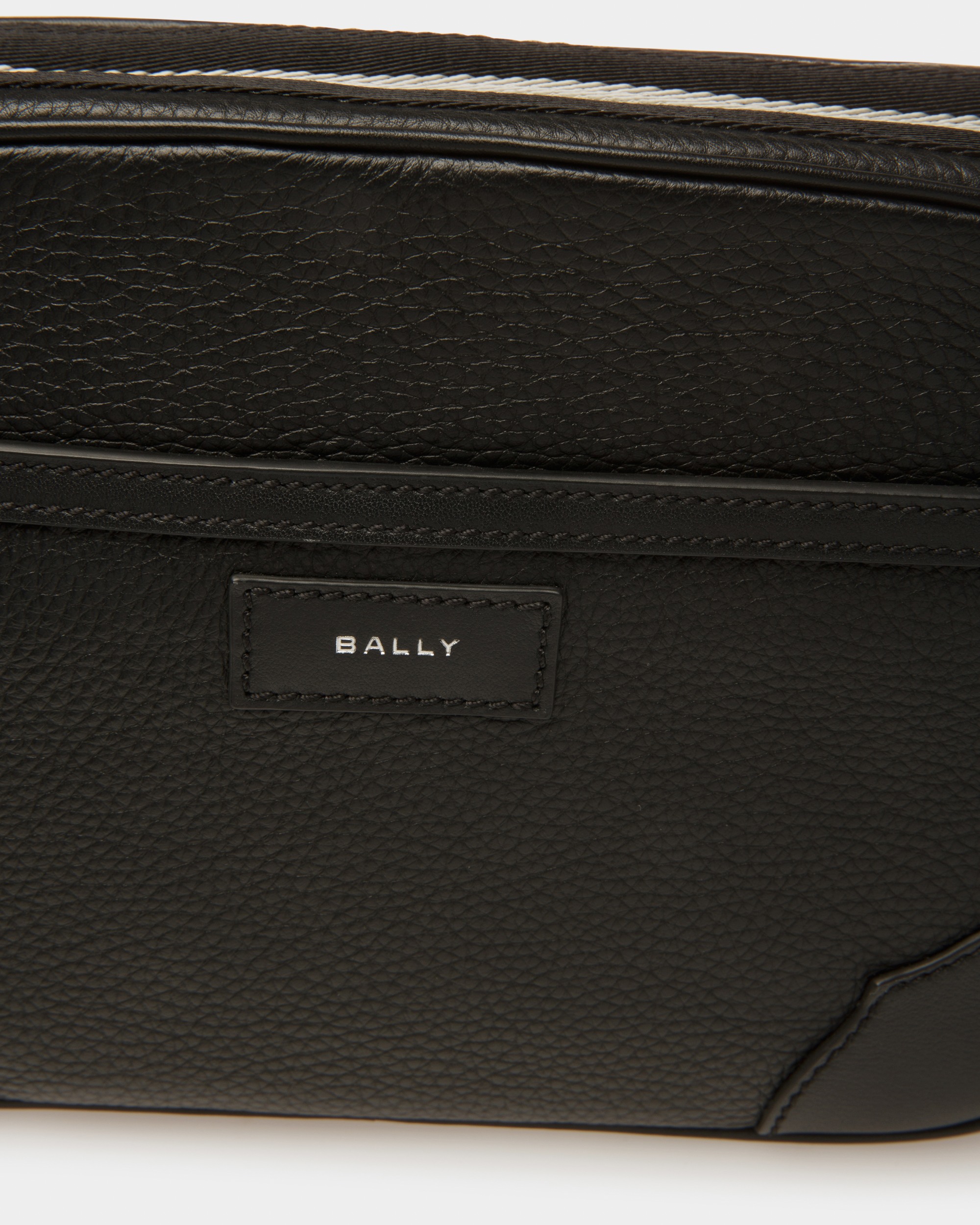 Ribbon Crossbody Bag In Black Leather