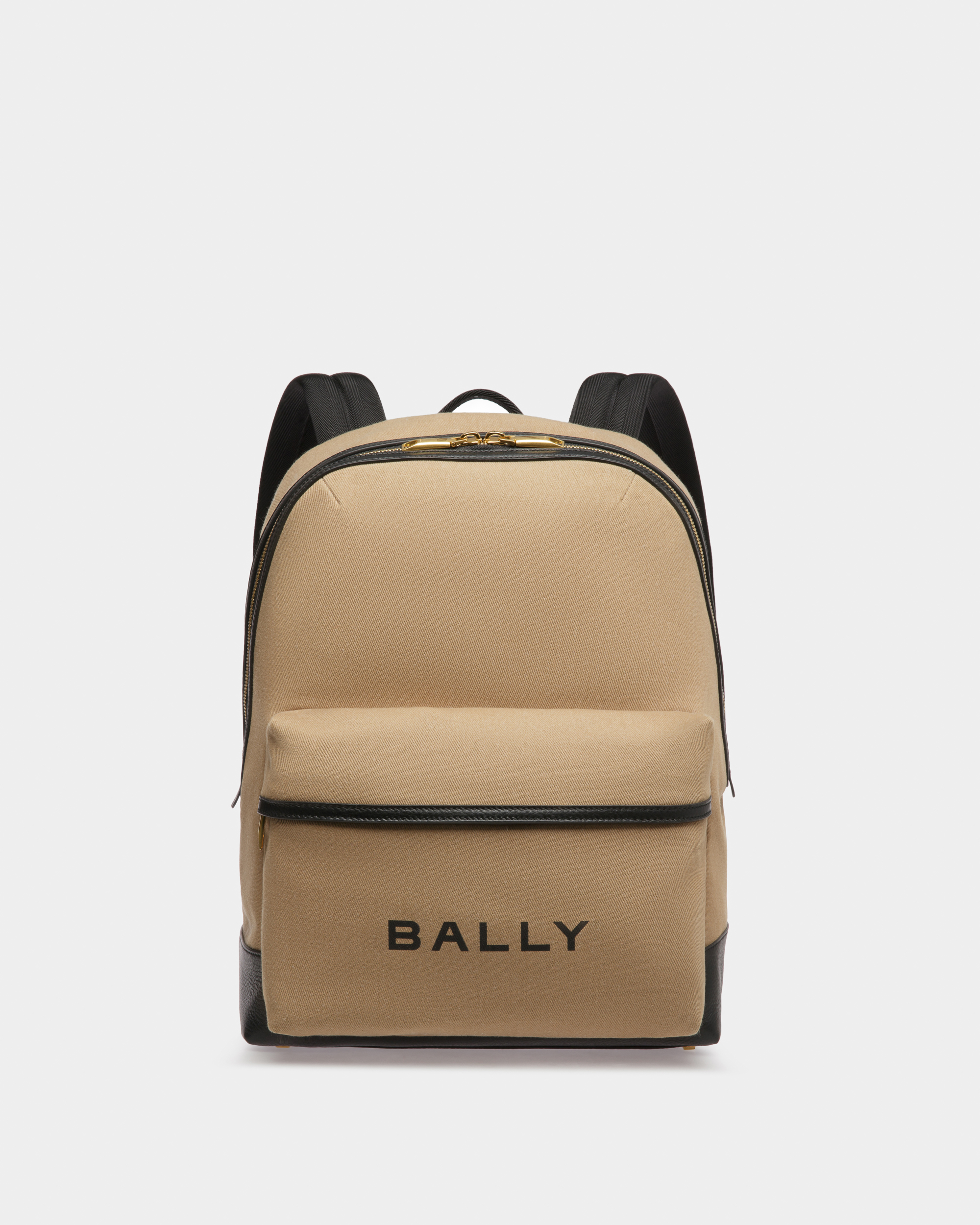 Bar Backpack In Sand And Black Fabric And Leather