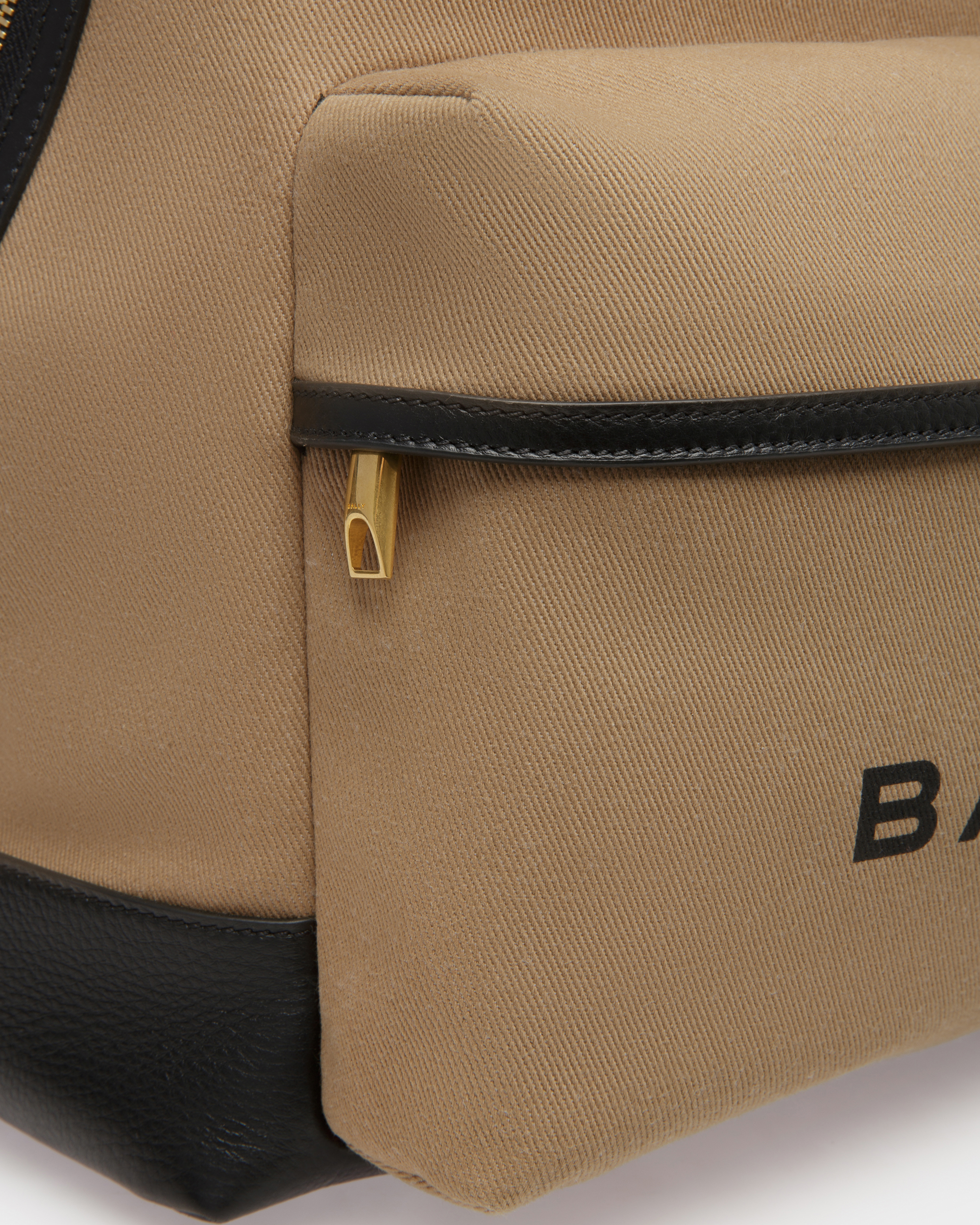 Bar Backpack In Sand And Black Fabric And Leather