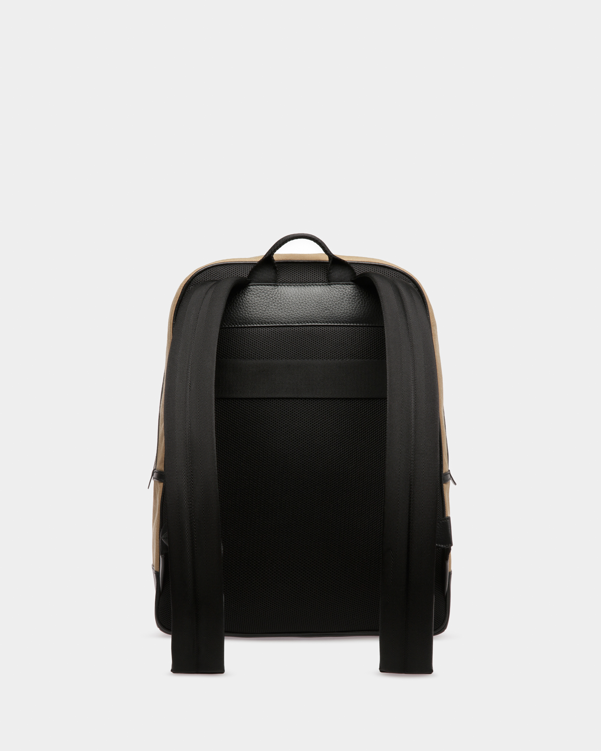 Bar Backpack In Sand And Black Fabric And Leather