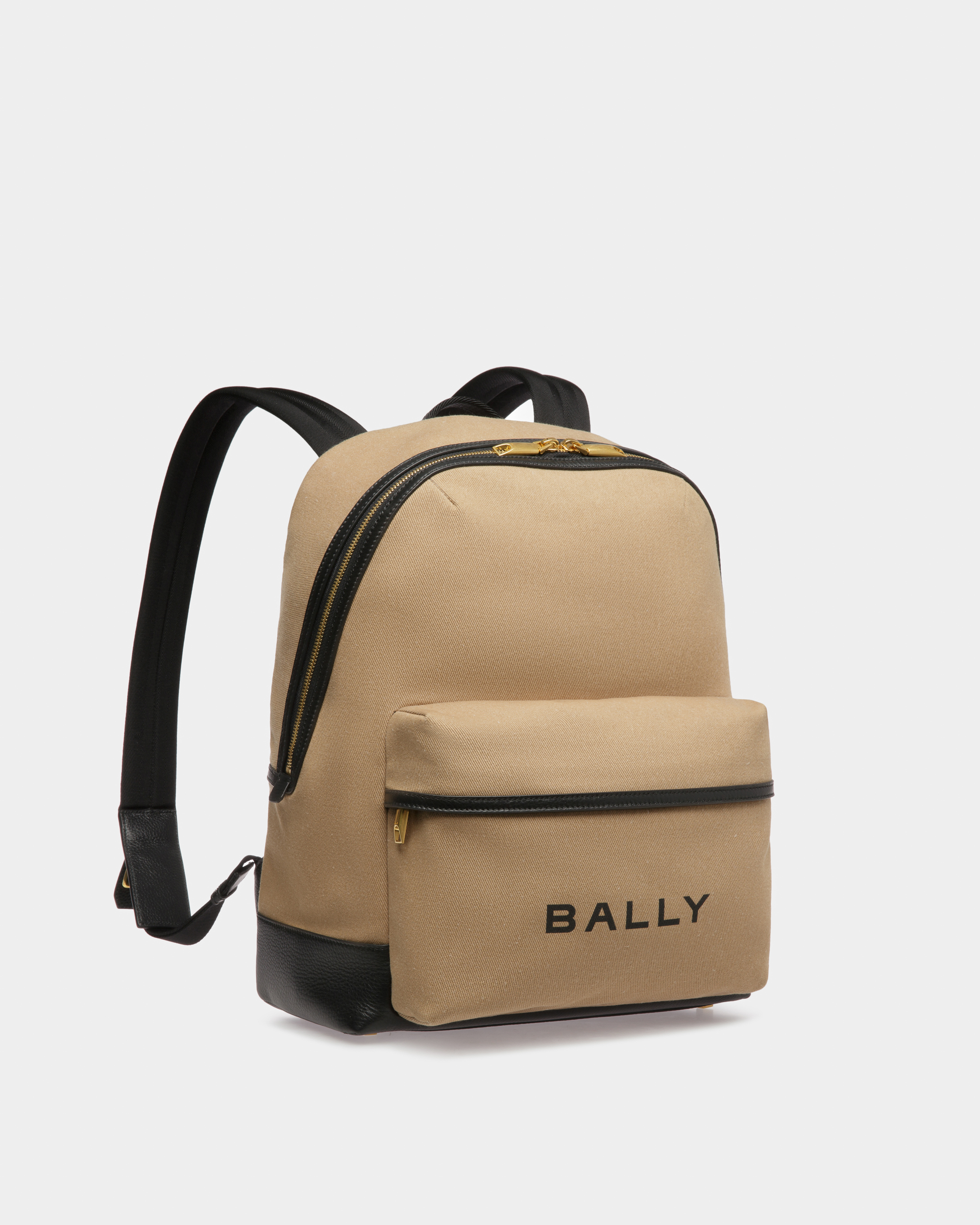 Bar Backpack In Sand And Black Fabric And Leather