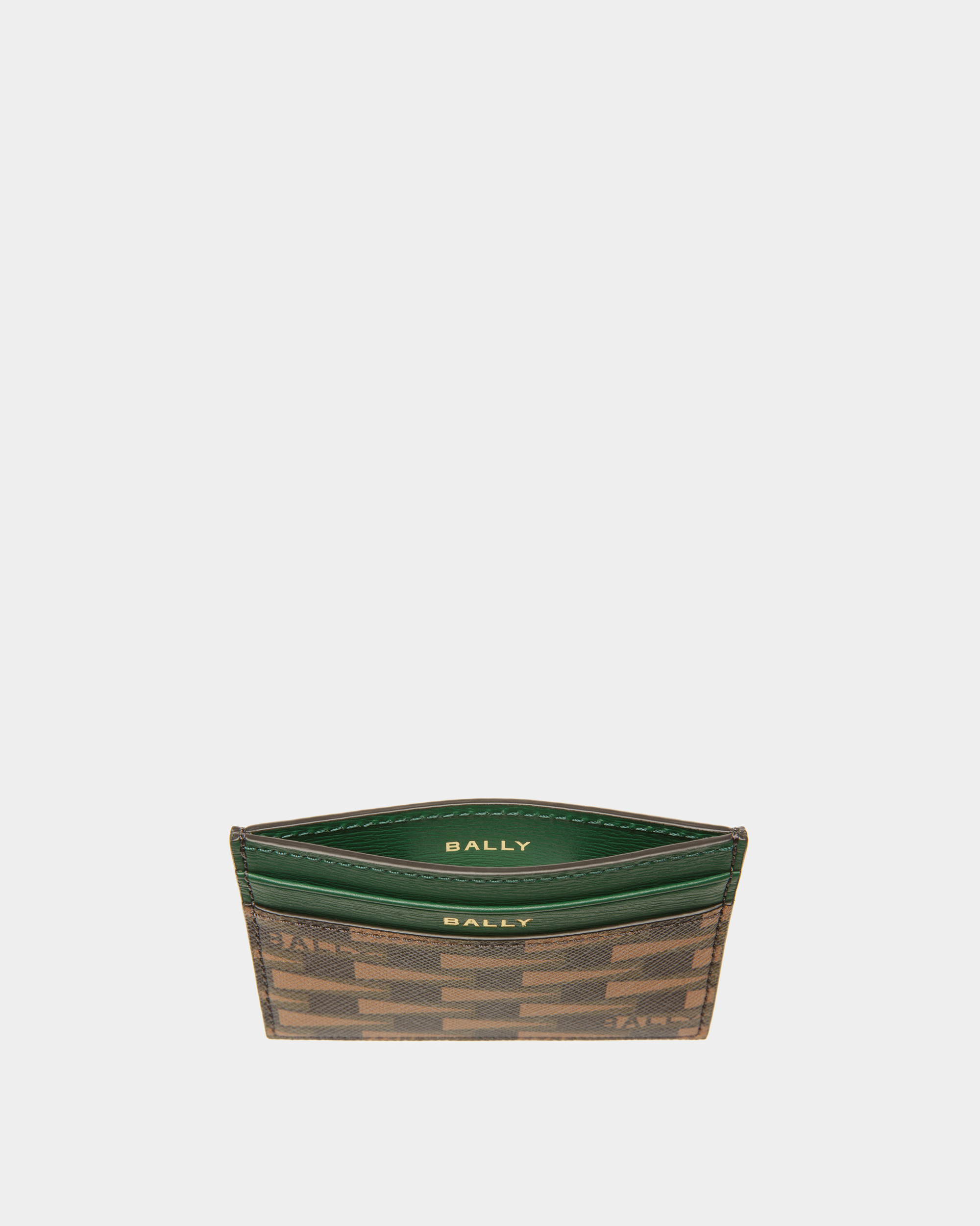 Pennant Business Card Holder In Desert And Kelly Green Leather And TPU