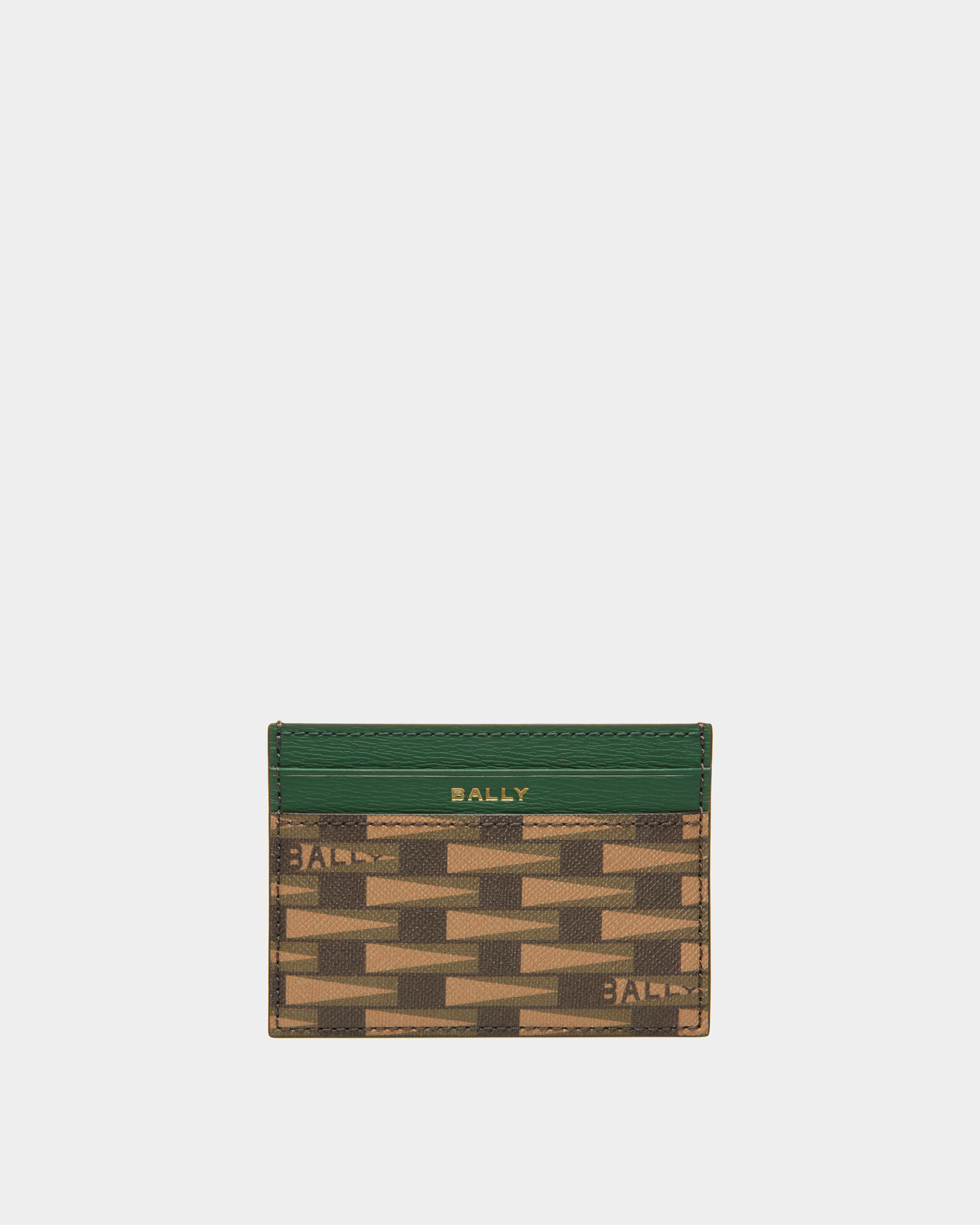 Pennant Business Card Holder In Desert And Kelly Green Leather And TPU