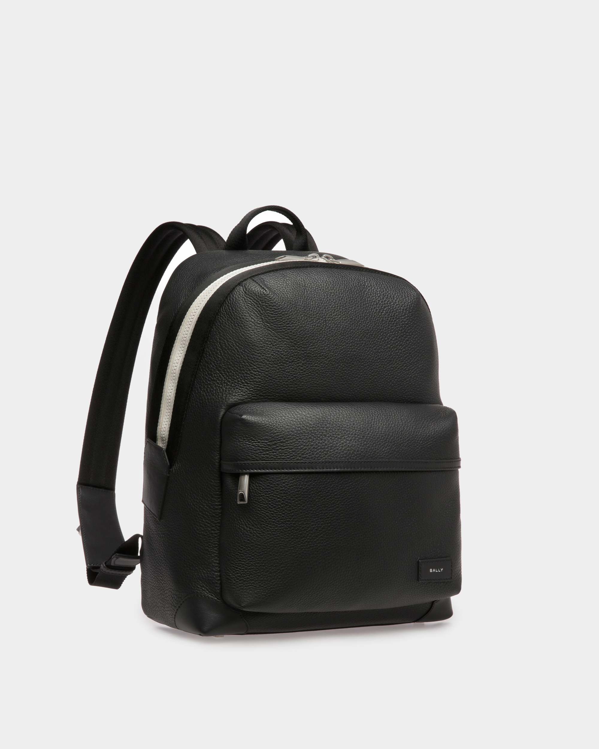 Ribbon Backpack In Black Leather