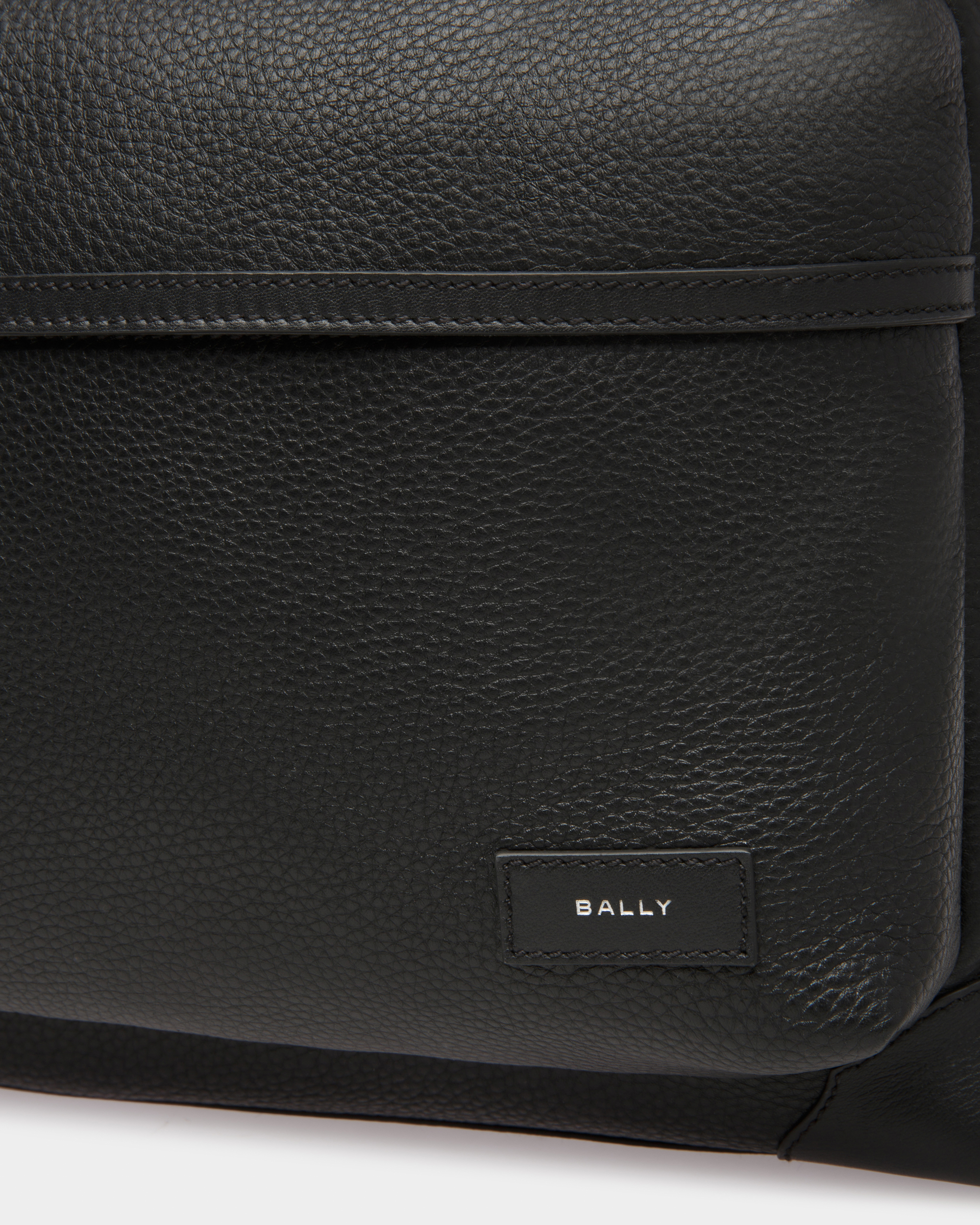 Ribbon Backpack In Black Leather