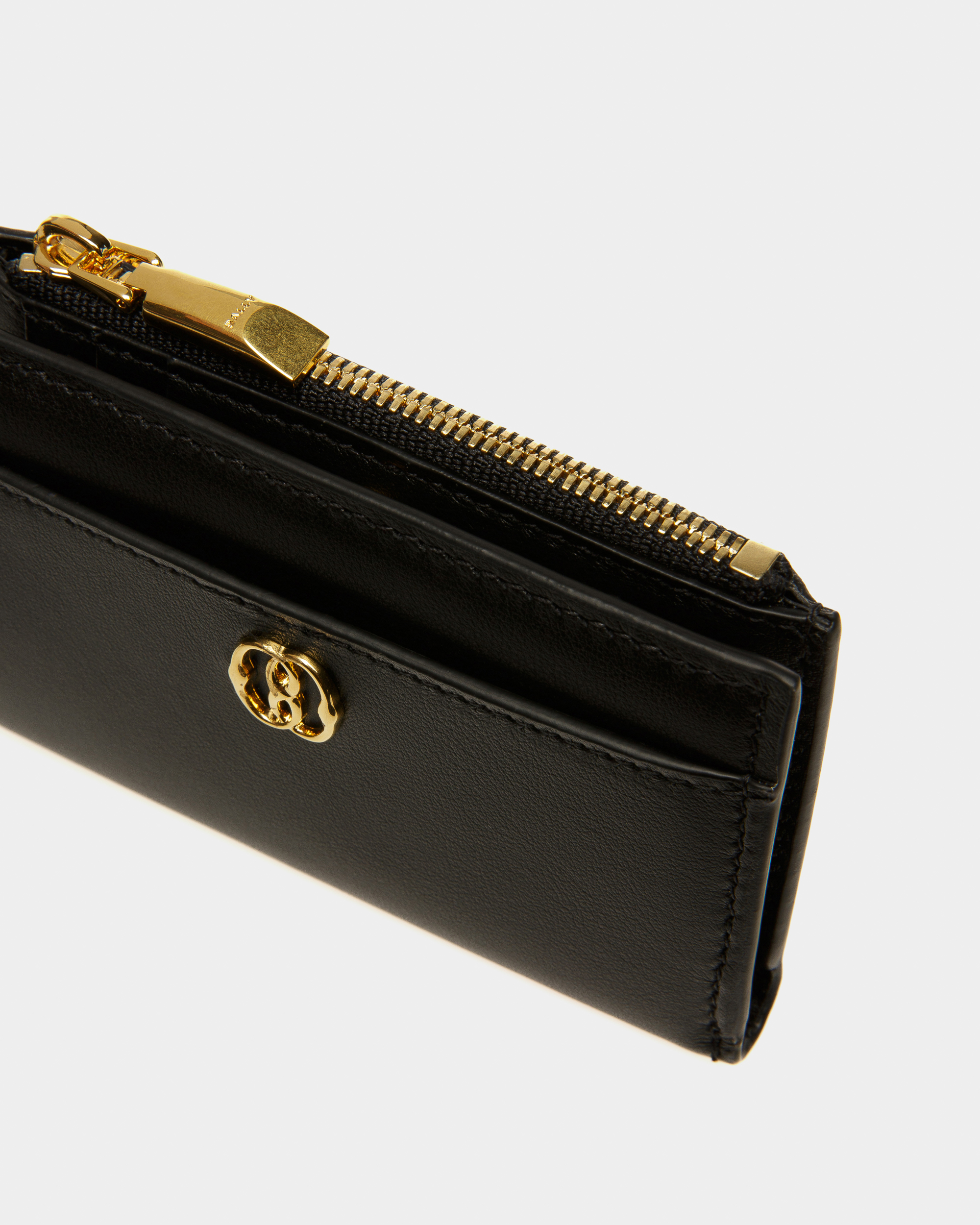 Emblem Wallet In Black Leather