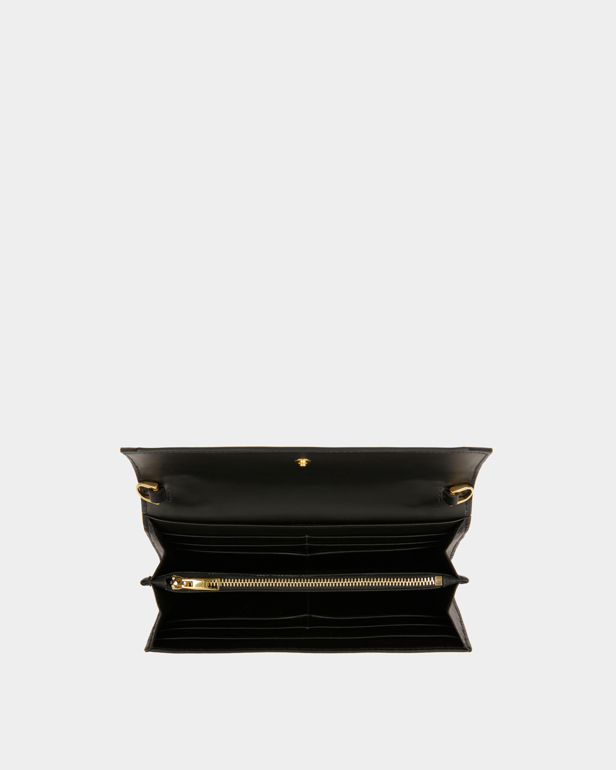 Emblem Travel Wallet In Black Leather