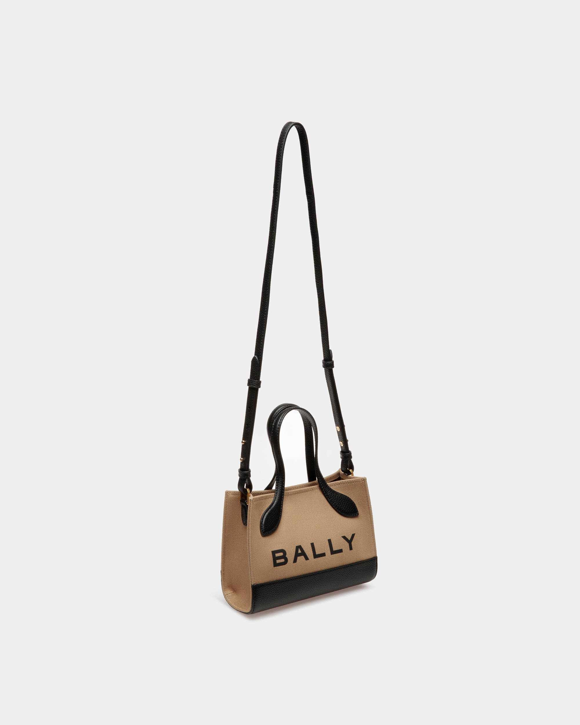 Bar Minibag In Sand And Black Fabric