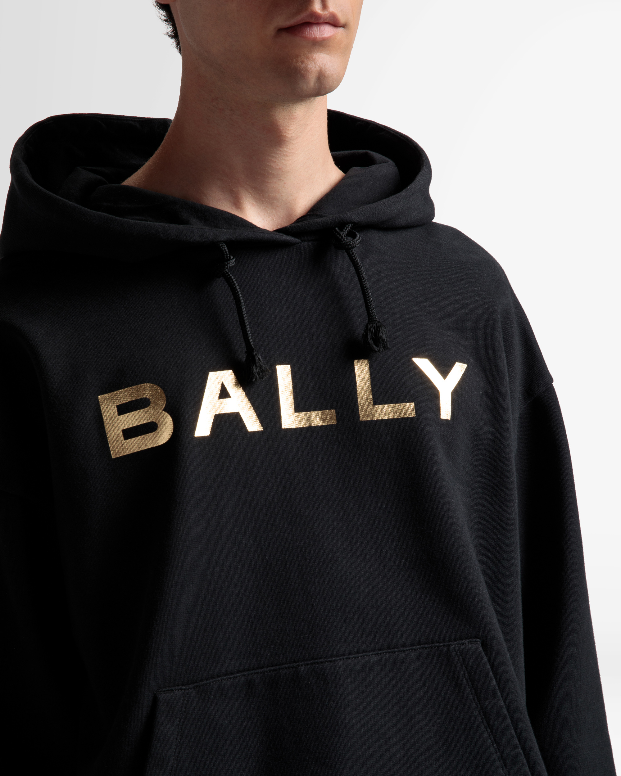 Logo Hooded Sweatshirt In Black Cotton