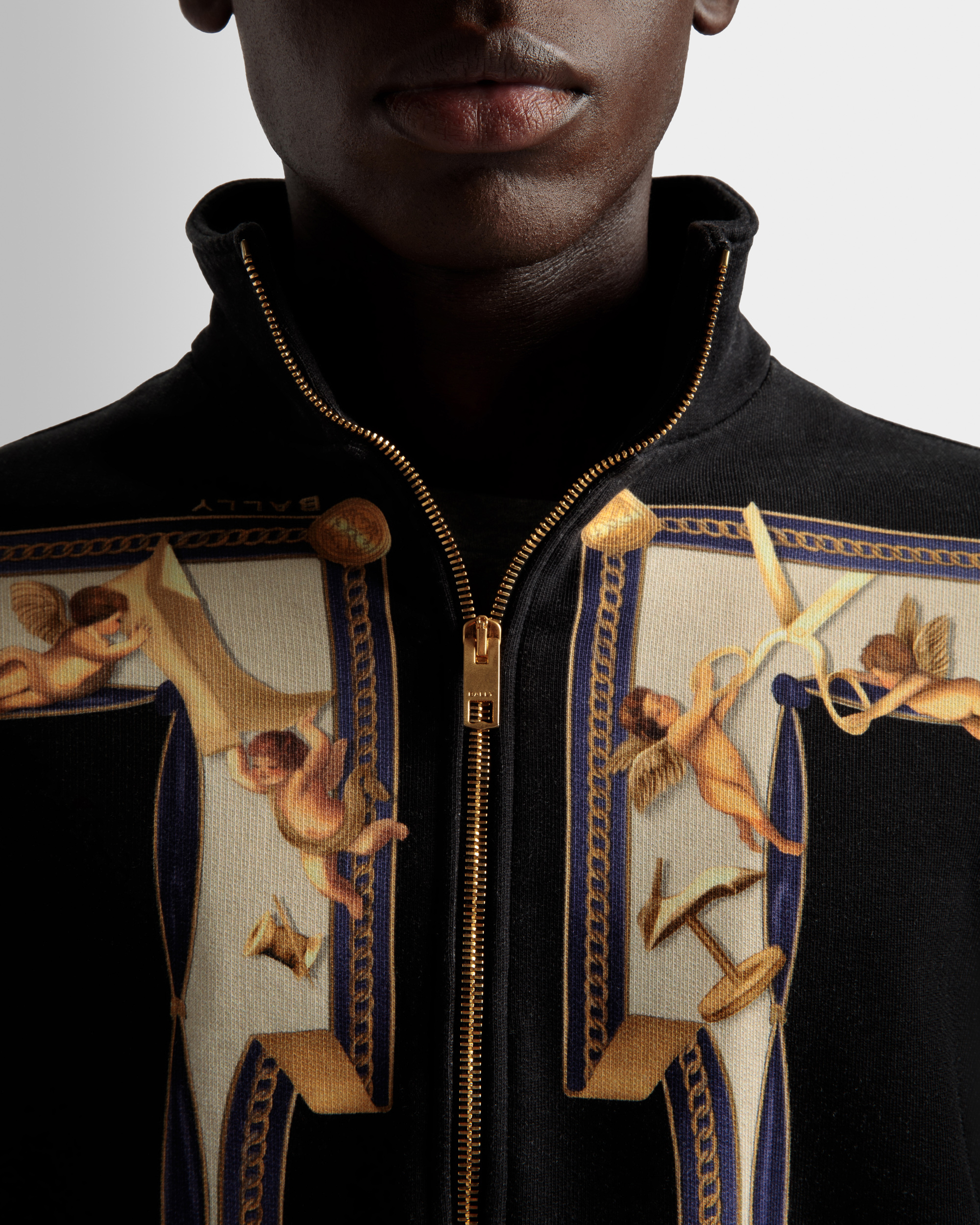Printed Sweatshirt In Black Cotton