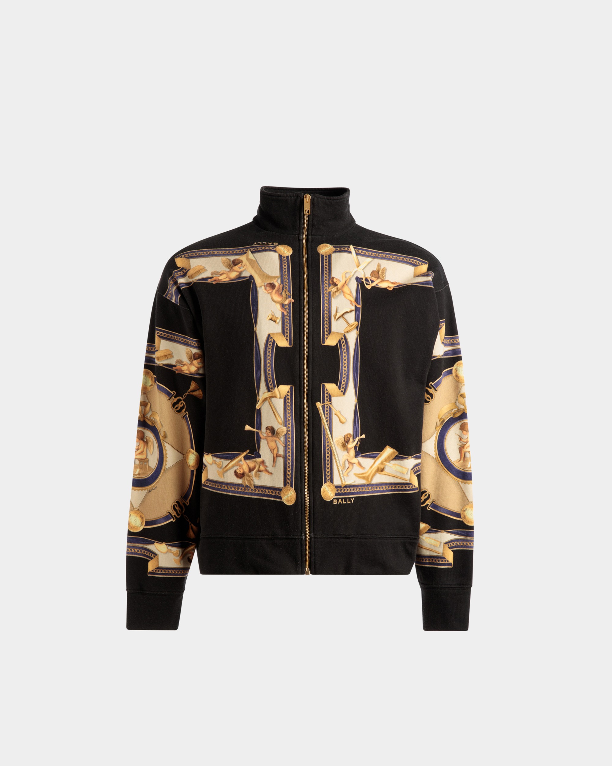 Printed Sweatshirt In Black Cotton