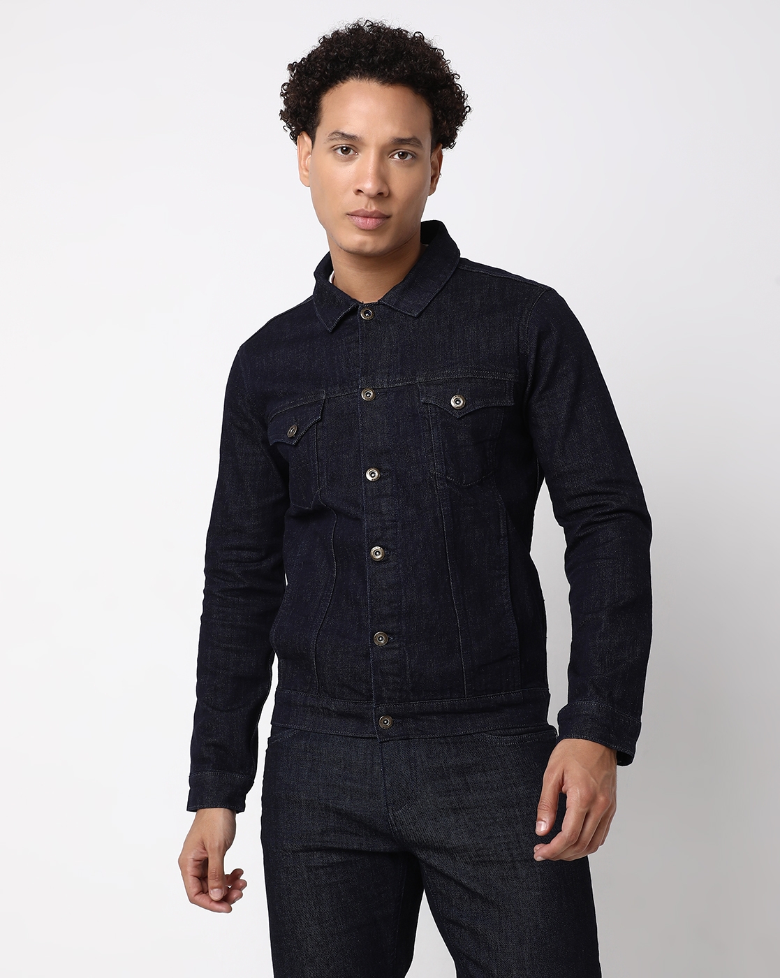 GAS | Regular Fit Full Sleeve Regular Collar Solid Cotton Lycra Jacket