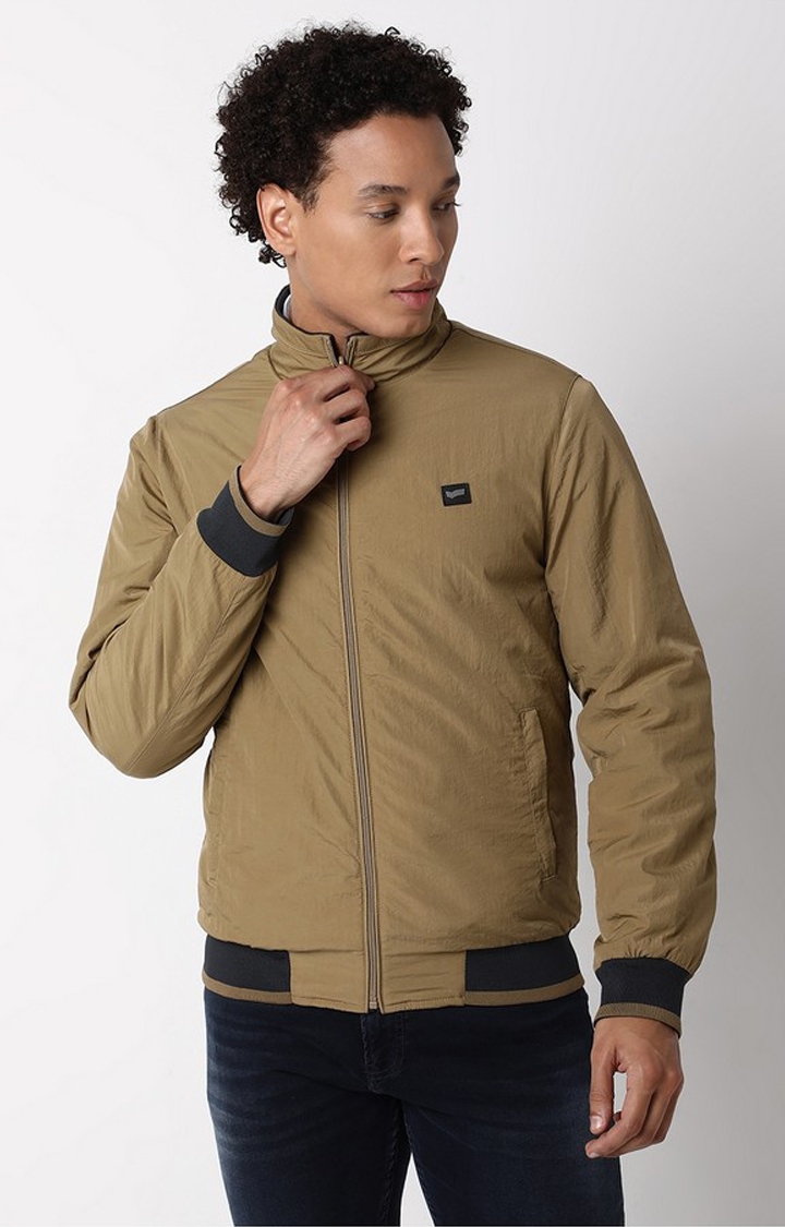 GAS | Regular Fit Full Sleeve High Neck Solid Nylon Jacket