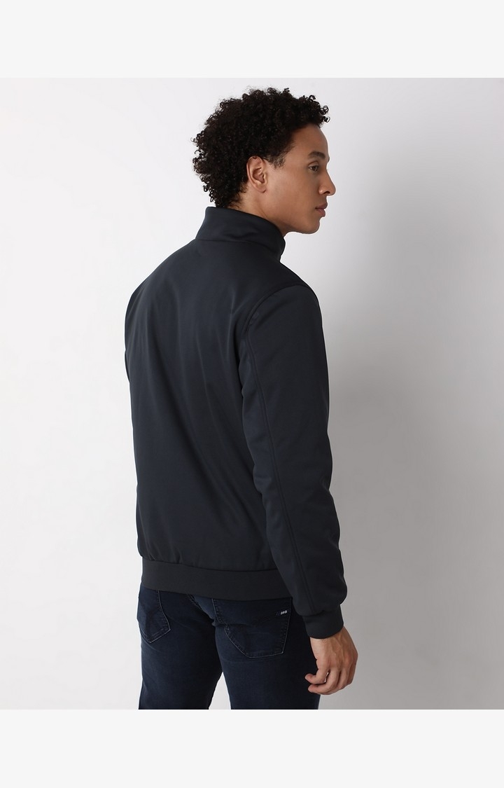 Regular Fit Full Sleeve High Neck Solid Nylon Jacket