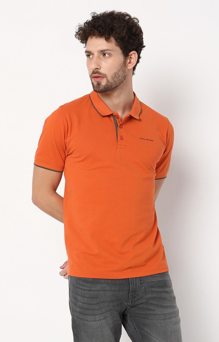 GAS | Regular Fit Half Sleeve Solid Cotton Polo T-Shirt