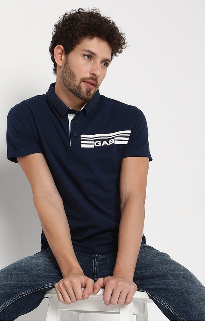 GAS | Slim Fit Short Sleeve Solid Cotton Lycra Polo T-Shirt