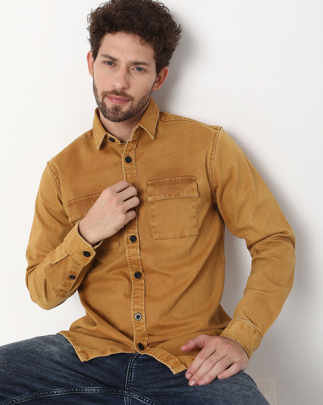 Plain Brown BRANDED DENIM SHIRTS WHOLESALE, Slim Fit at Rs 410 in Hyderabad